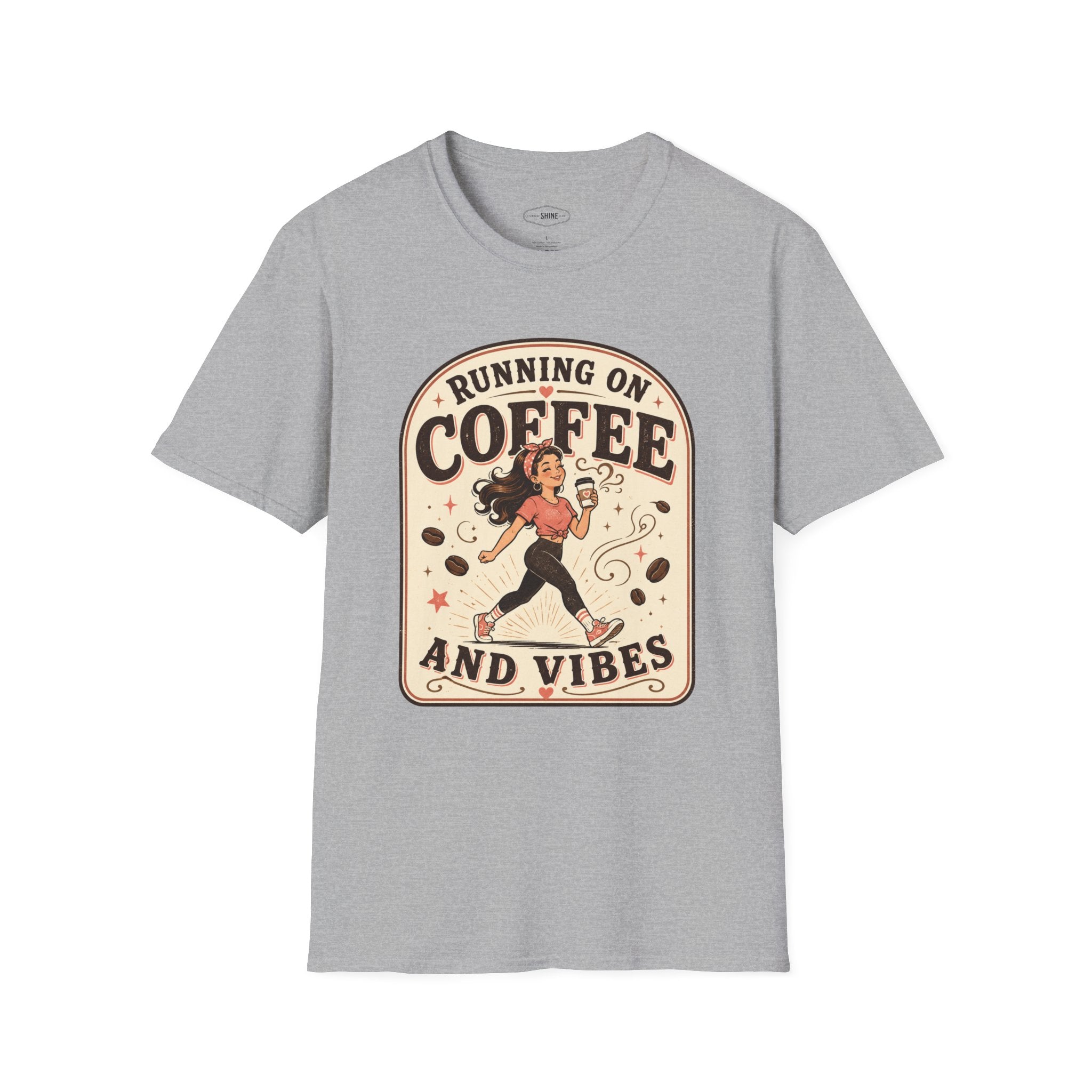 Running on Coffee and Vibes T-Shirt Vintage Design