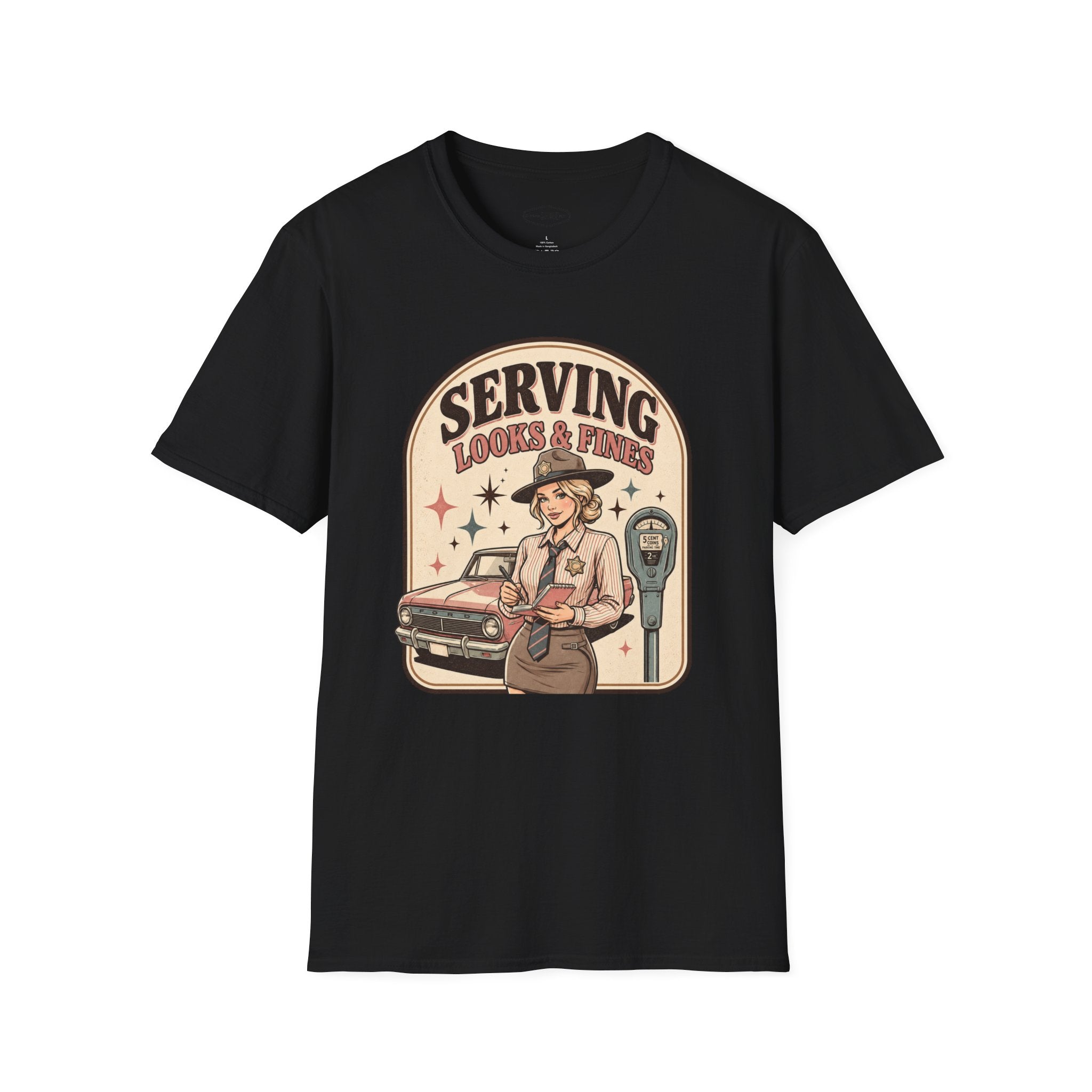 Serving Looks & Fines T-Shirt Vintage Design
