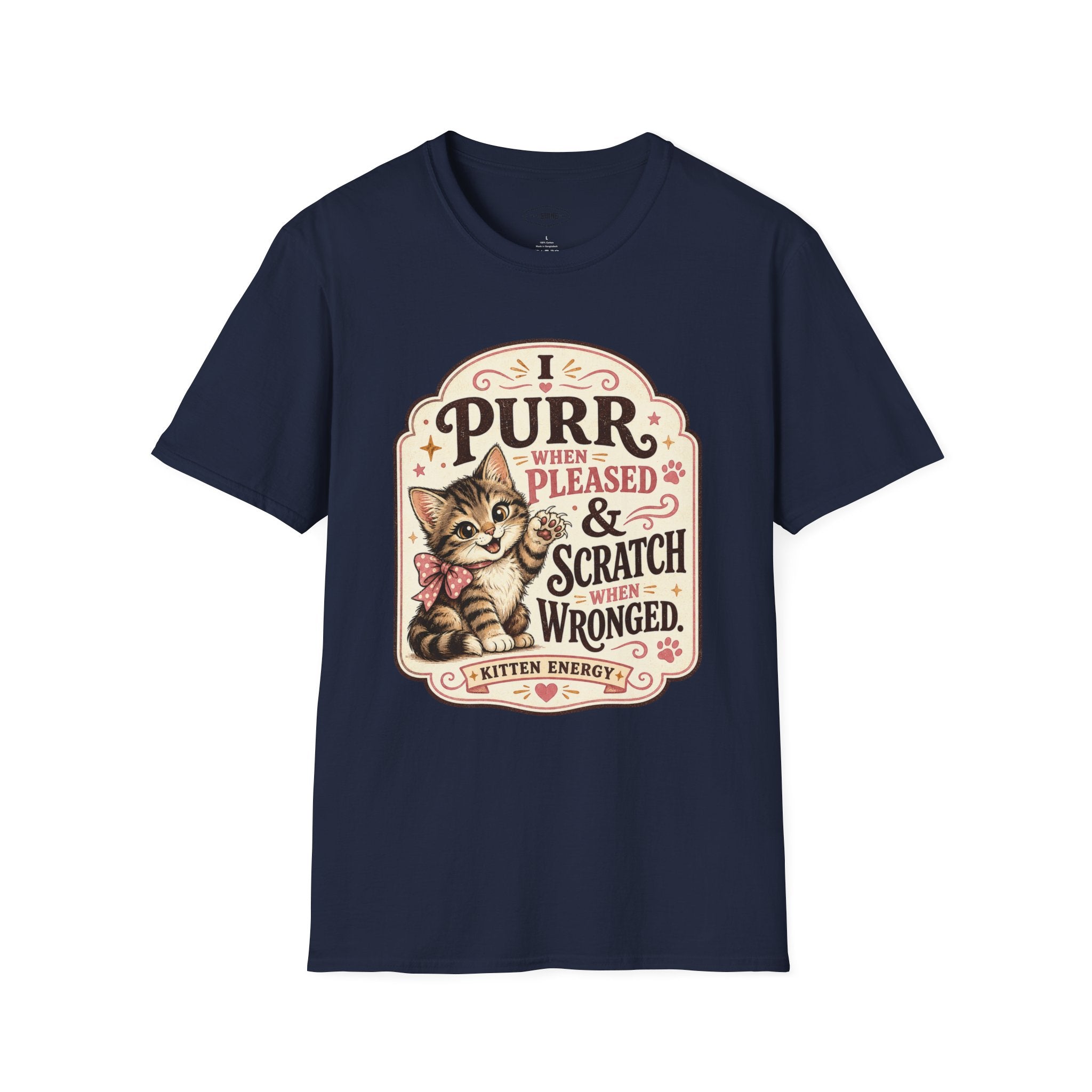I Purr When Pleased & Scratch When Wronged T-Shirt Vintage Design