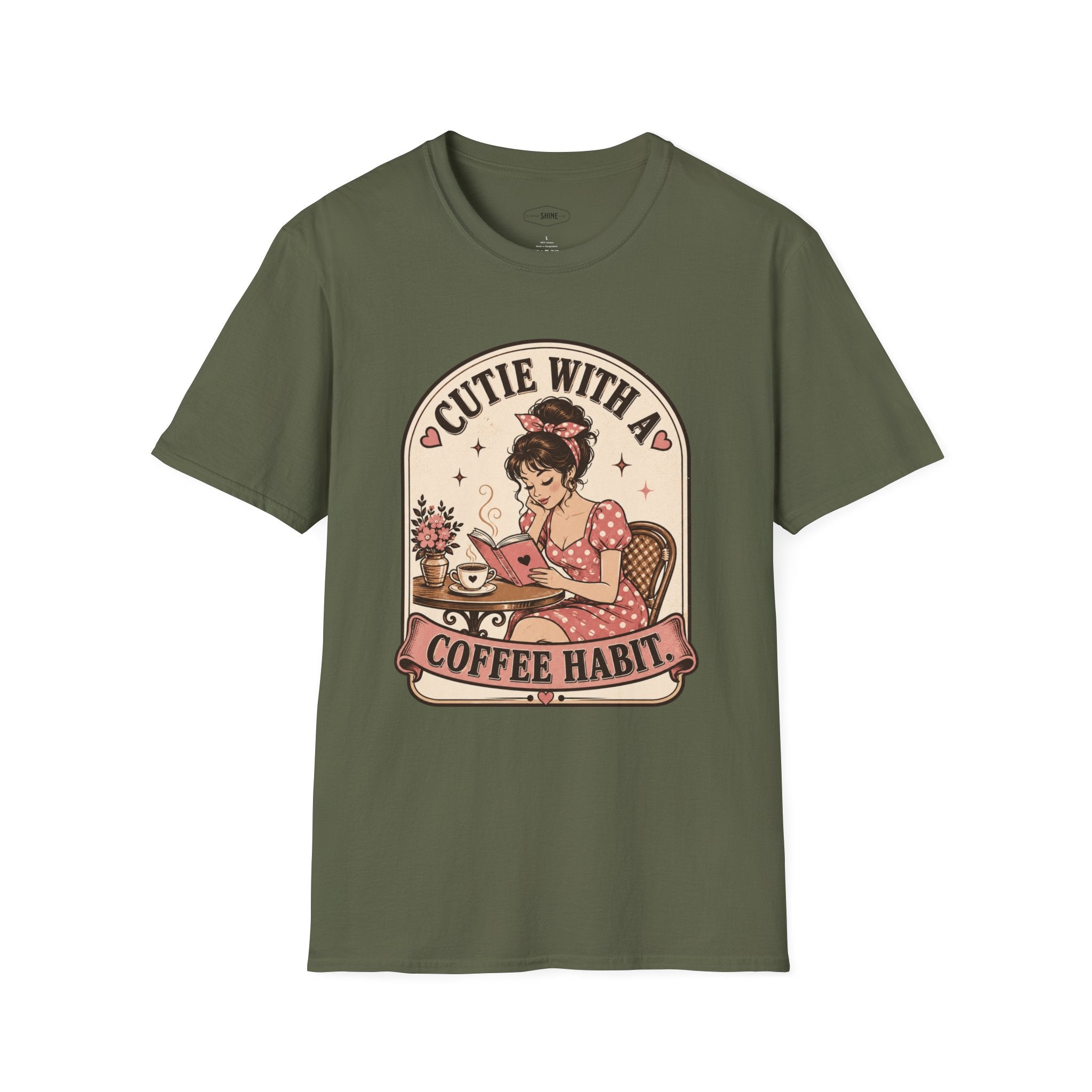 Cutie With a Coffee Habit T-Shirt Vintage Design