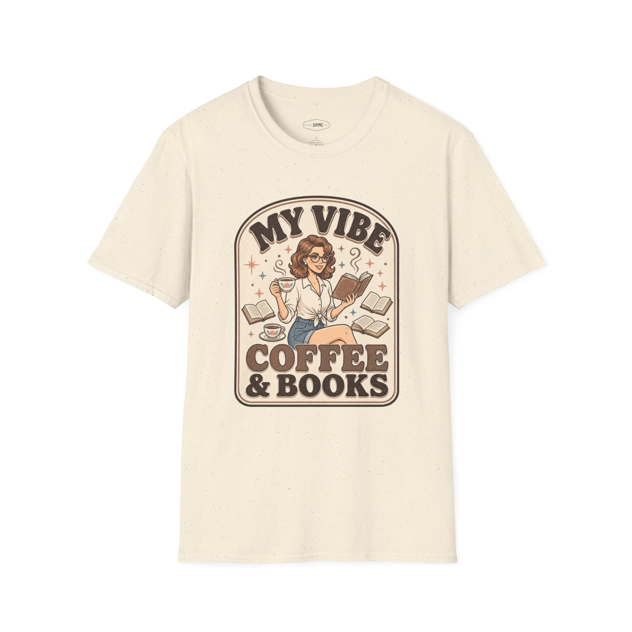 My Vibe Coffee & Books T-Shirt Vintage Design
