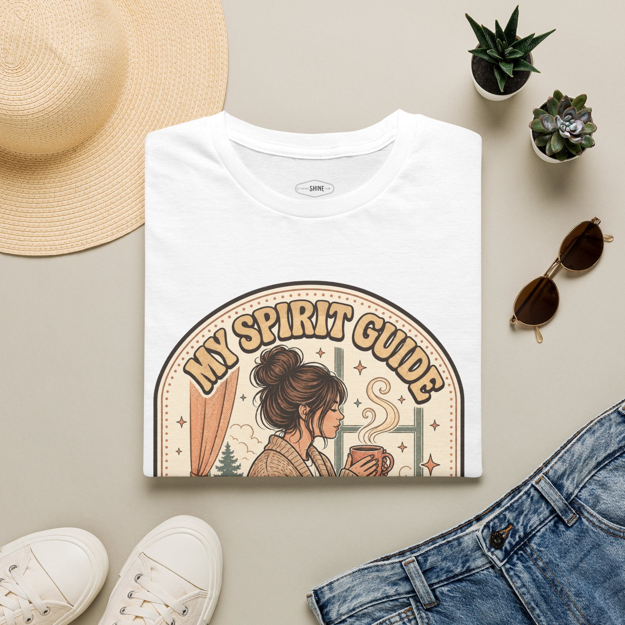 My Spirit Guide Is Caffeine T-Shirt Vintage Design