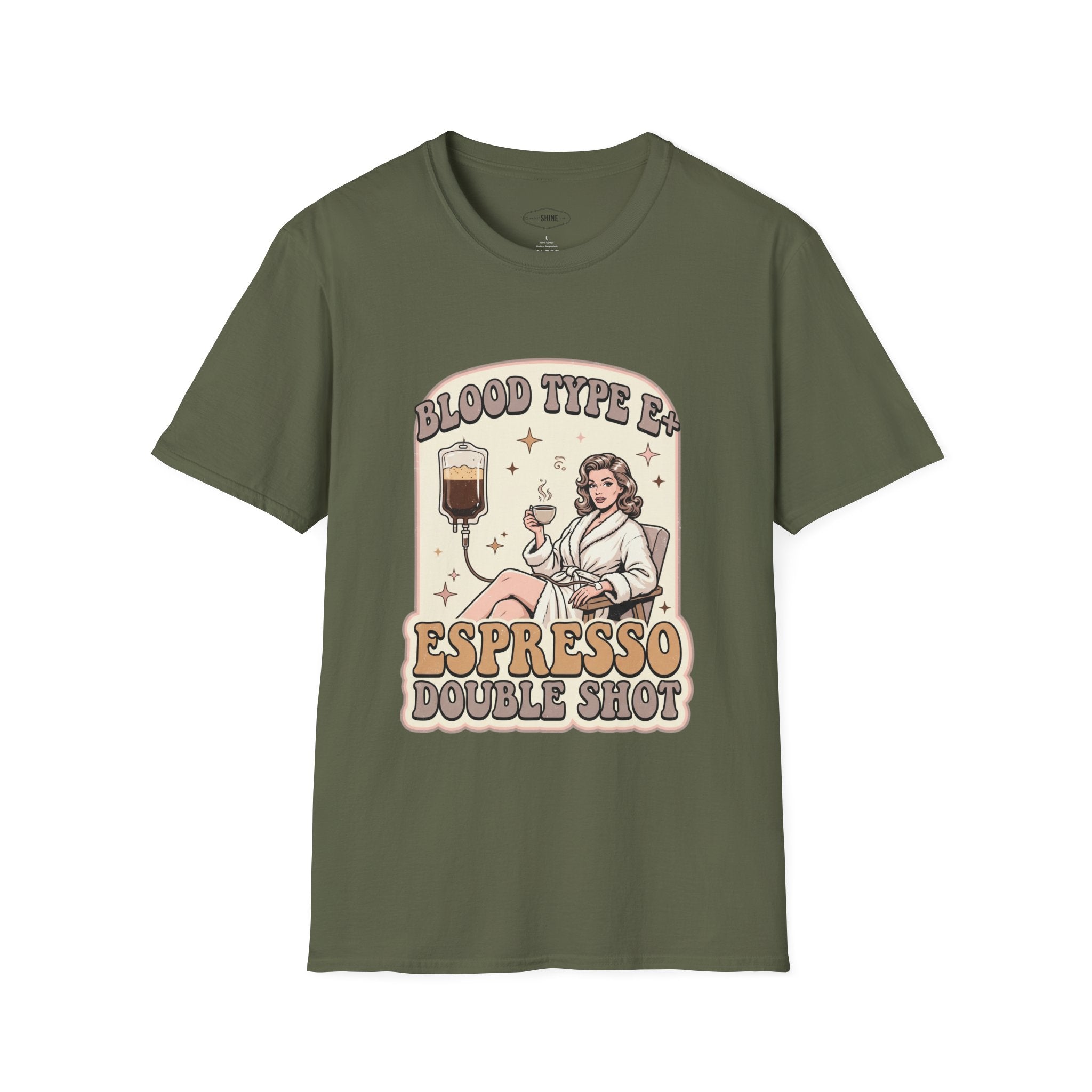 Blood Type E+ Espresso Double Shot T-Shirt Vintage Design