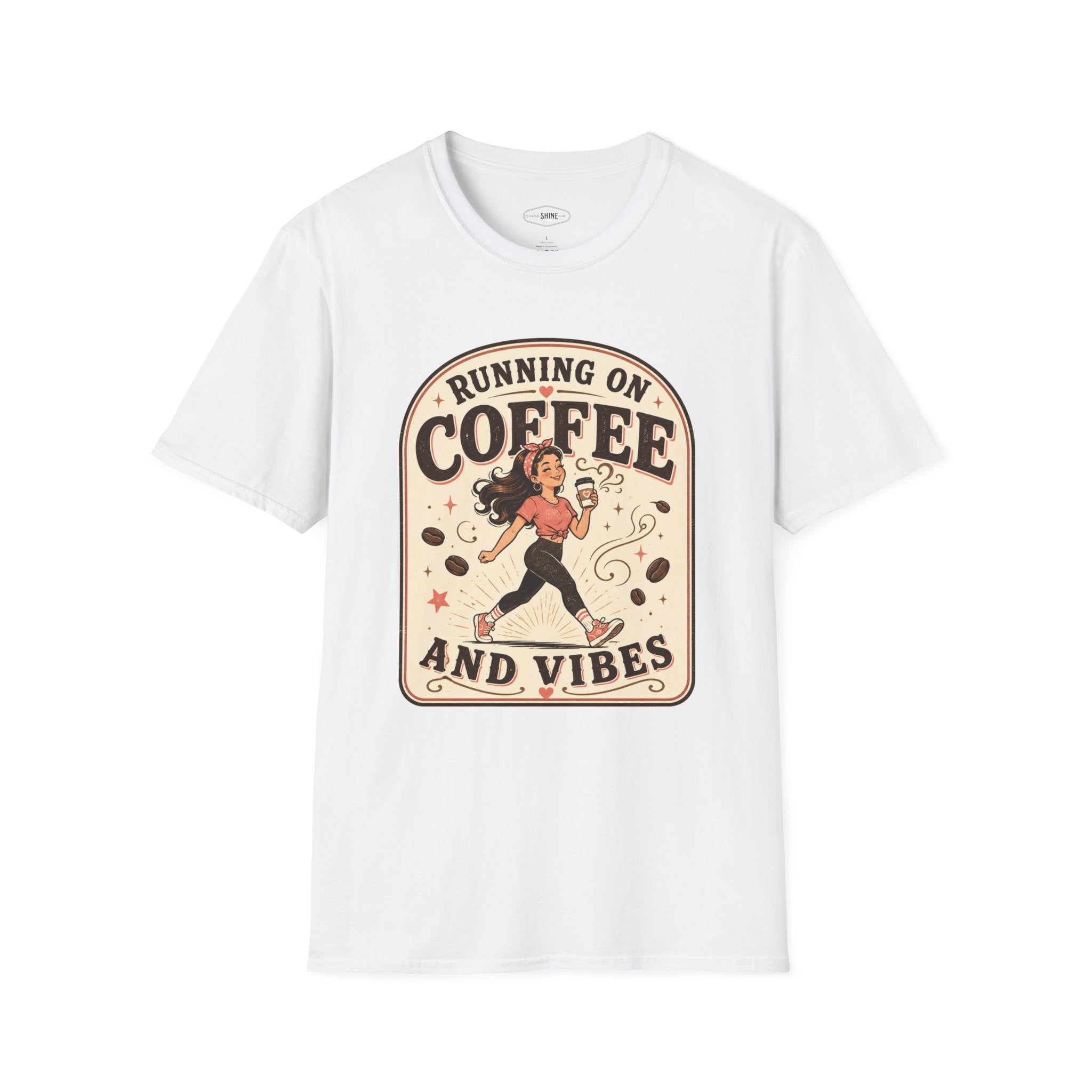 Running on Coffee and Vibes T-Shirt Vintage Design