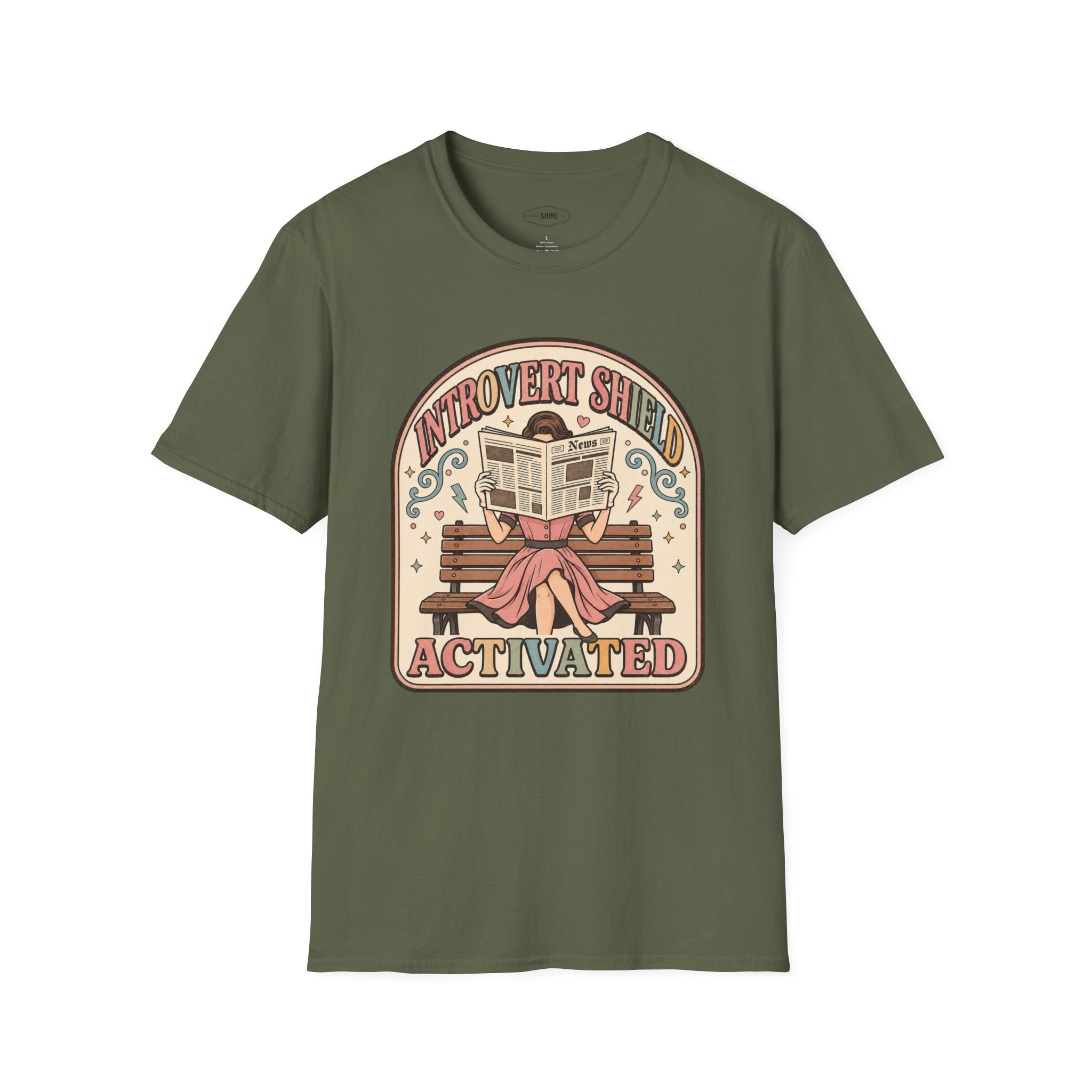 Introvert Shield Activated T-Shirt Vintage Design