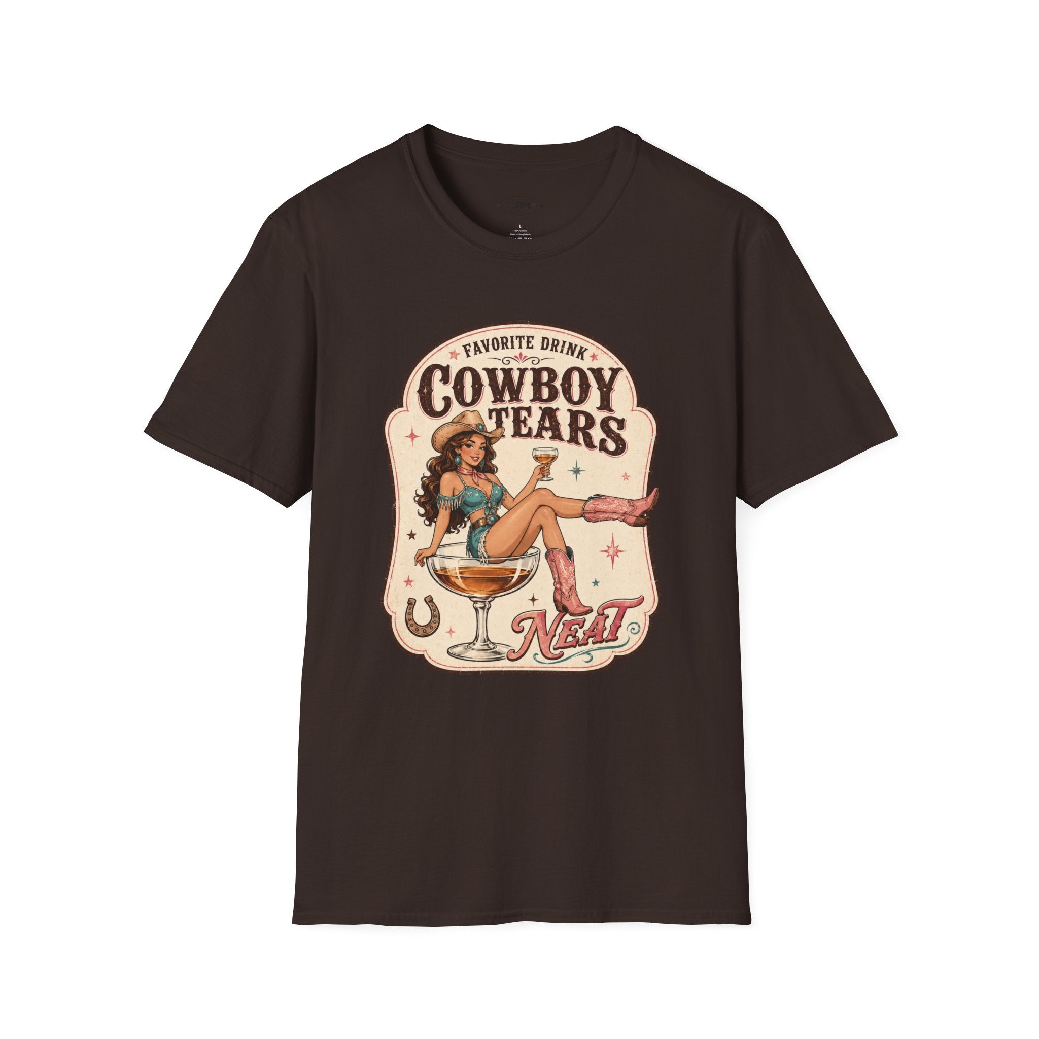 Favorite Drink Cowboy Tears Neat T-Shirt Vintage Design