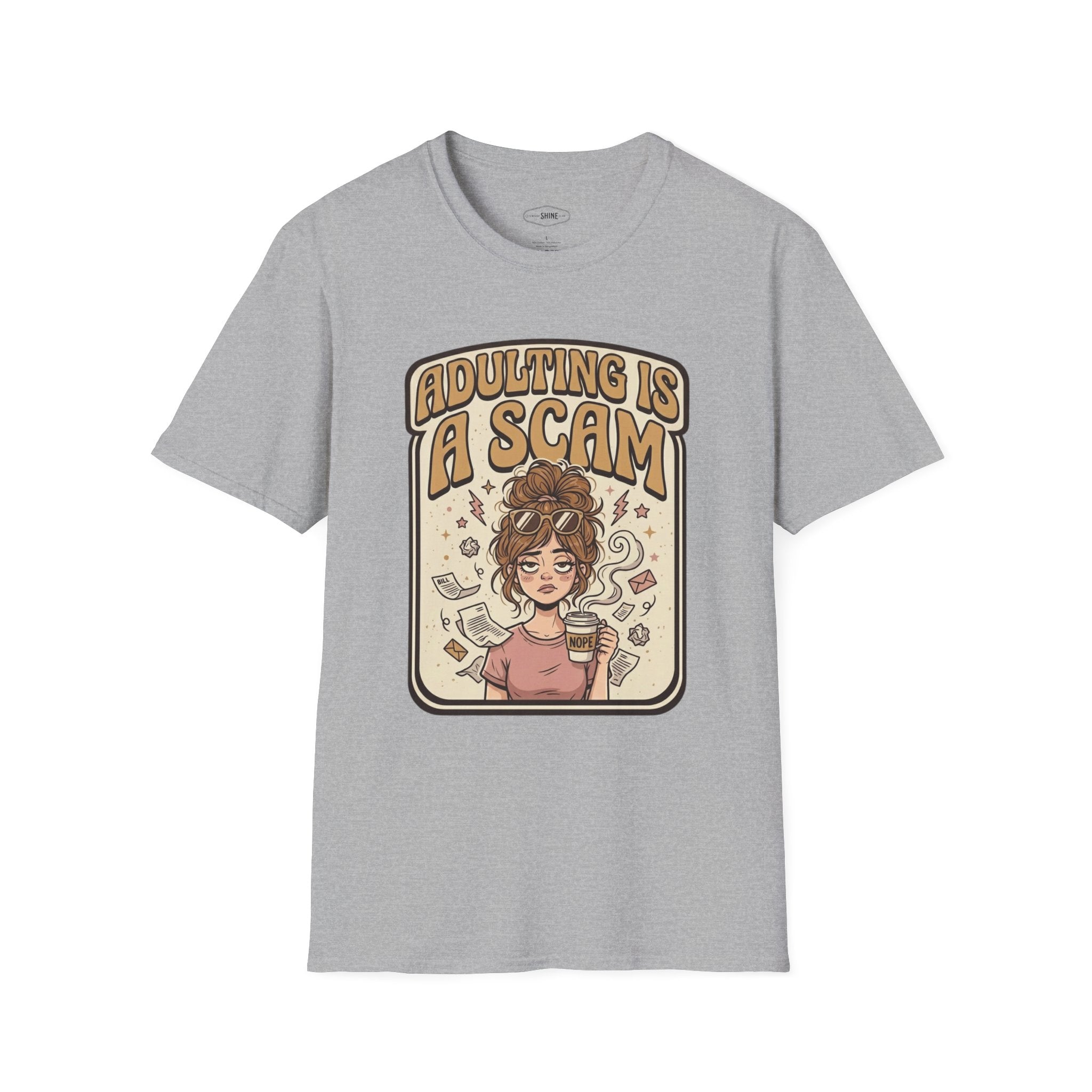 Adulting Is a Scam T-Shirt Vintage Design