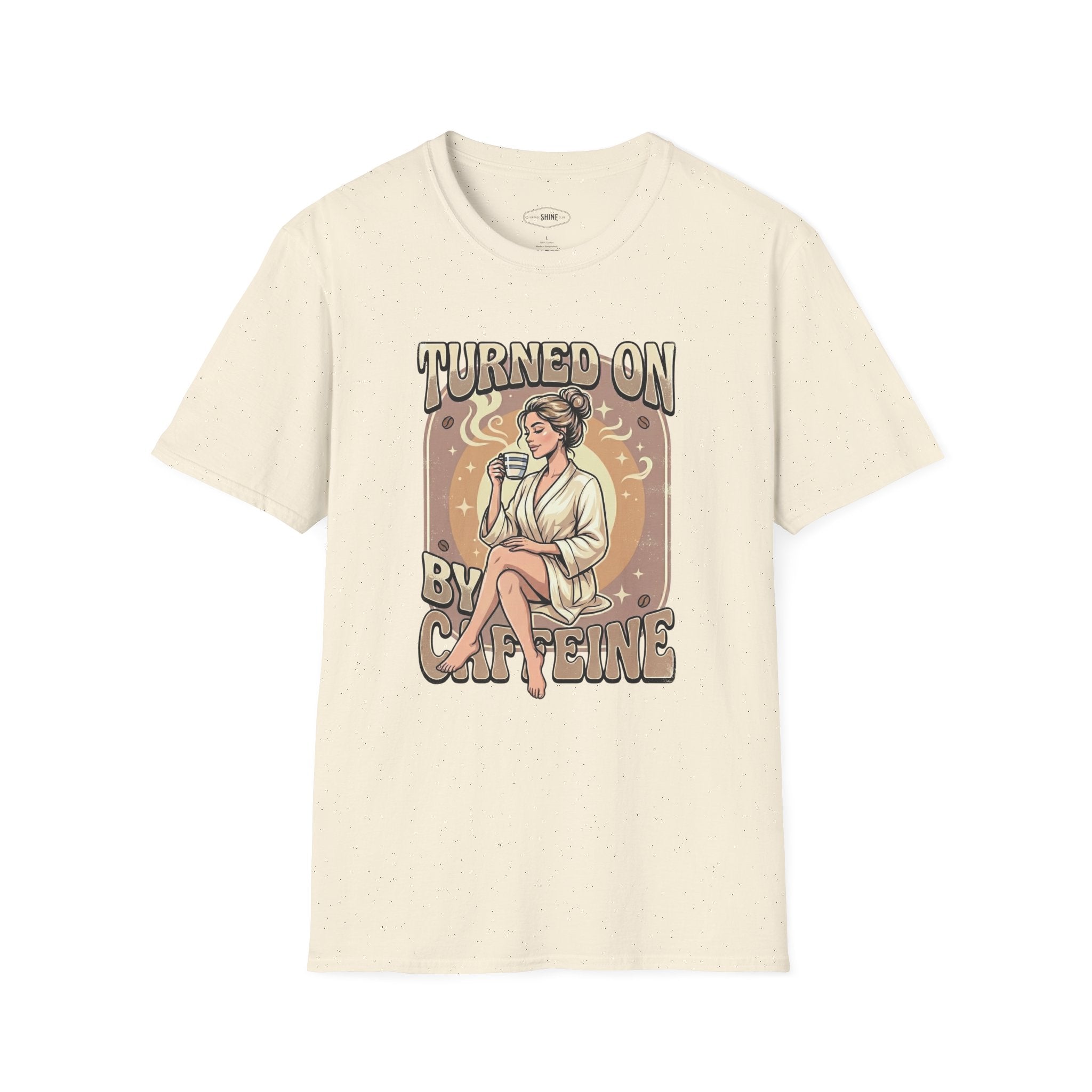 Turned On By Caffeine T-Shirt Vintage Design