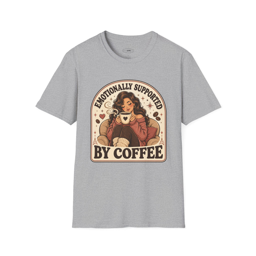 Emotionally Supported by Coffee T-Shirt Vintage Design