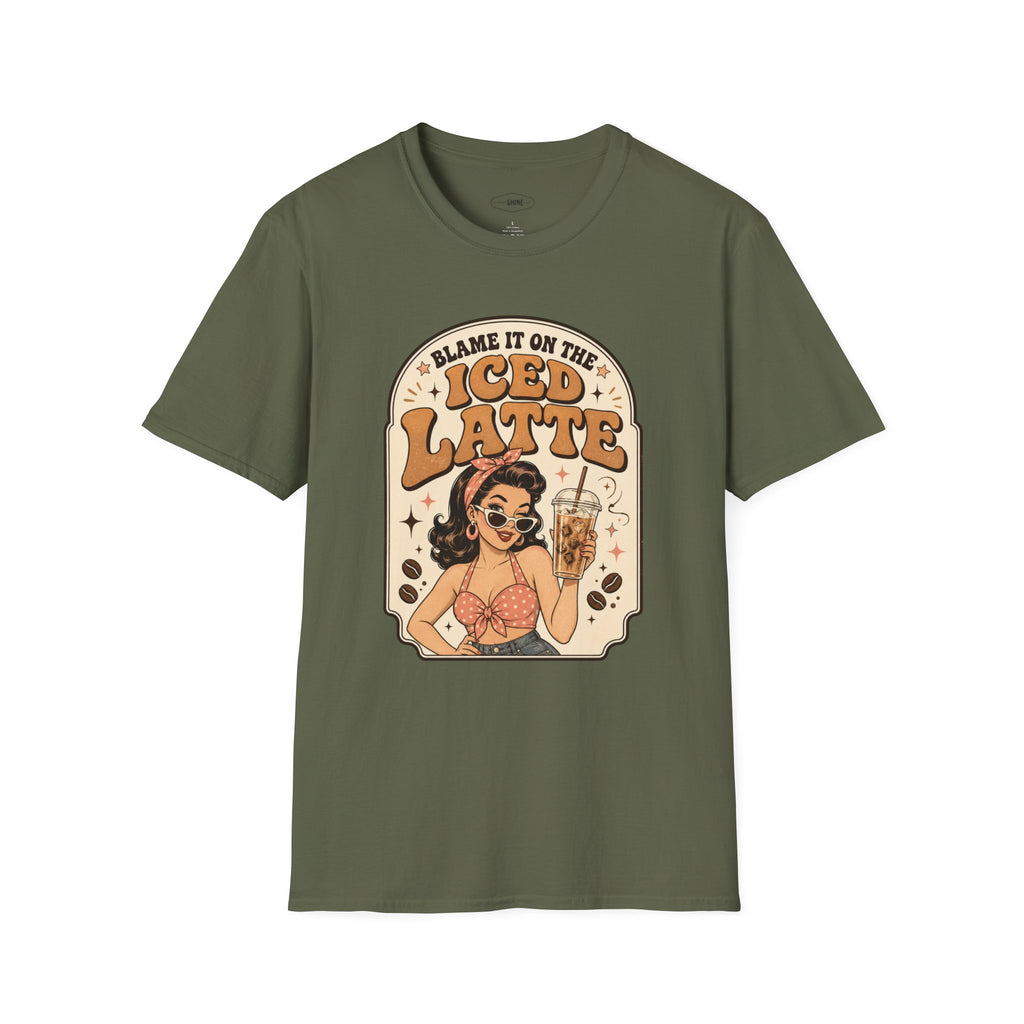 Blame It on the Iced Latte T-Shirt Vintage Design