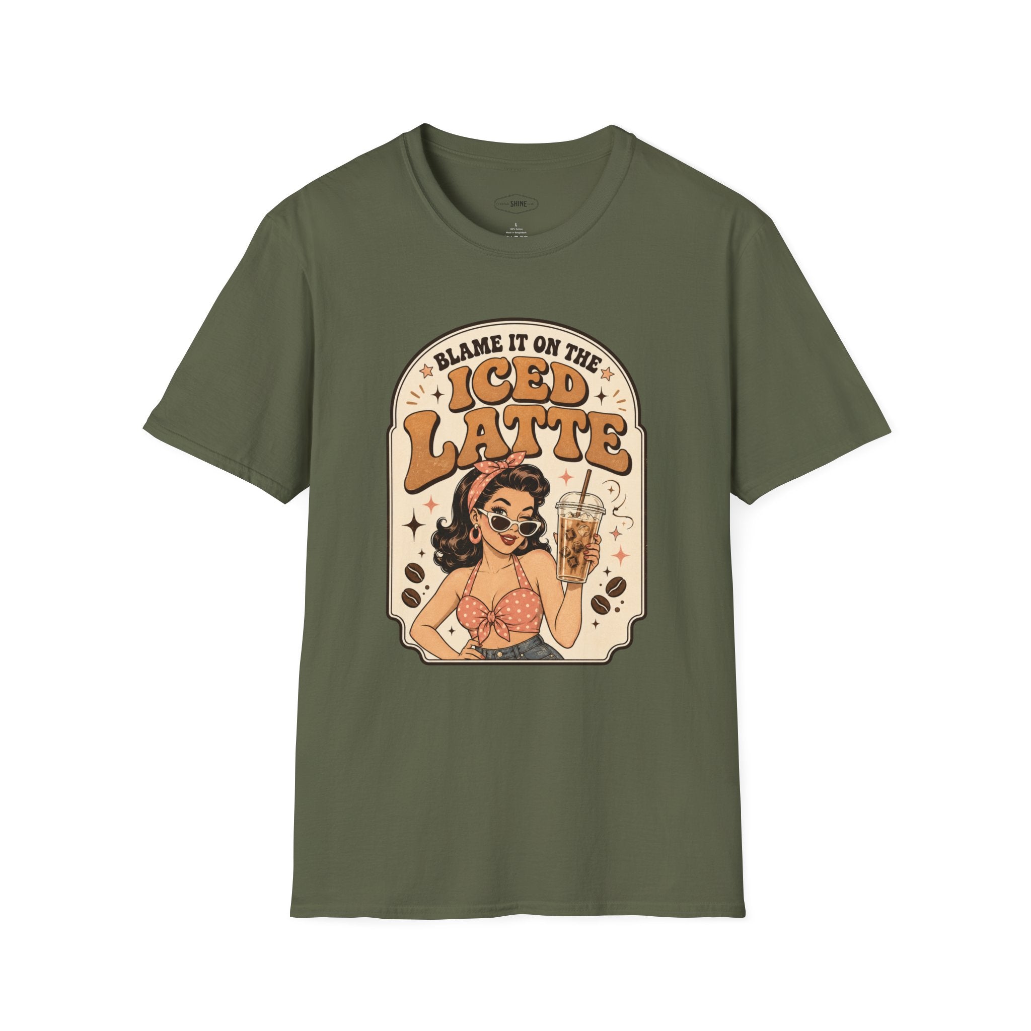 Blame It on the Iced Latte T-Shirt Vintage Design