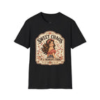 Sweet Chaos in a Woman's Form T-Shirt Vintage Design
