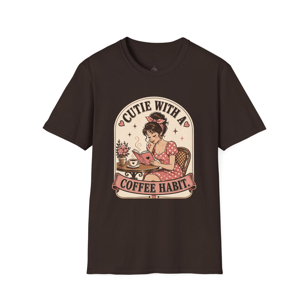 Cutie With a Coffee Habit T-Shirt Vintage Design