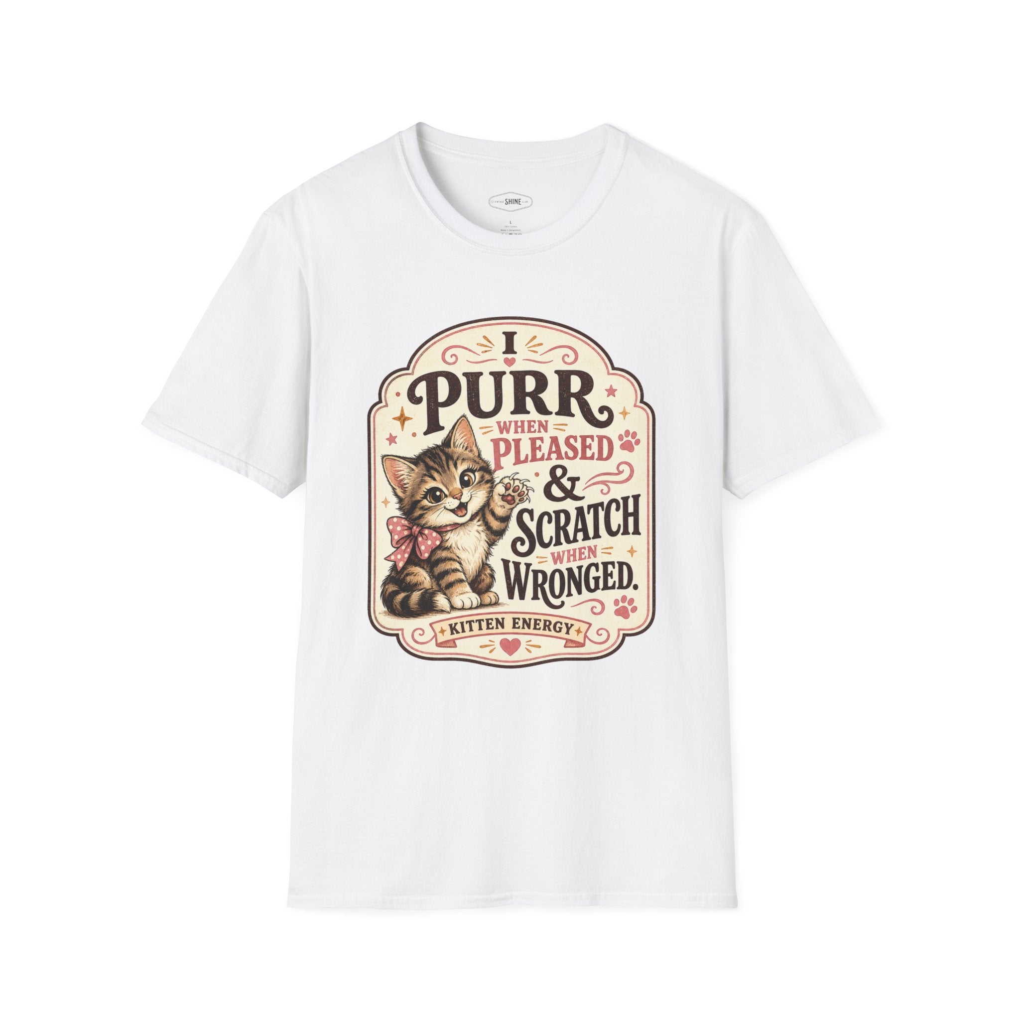 I Purr When Pleased & Scratch When Wronged T-Shirt Vintage Design
