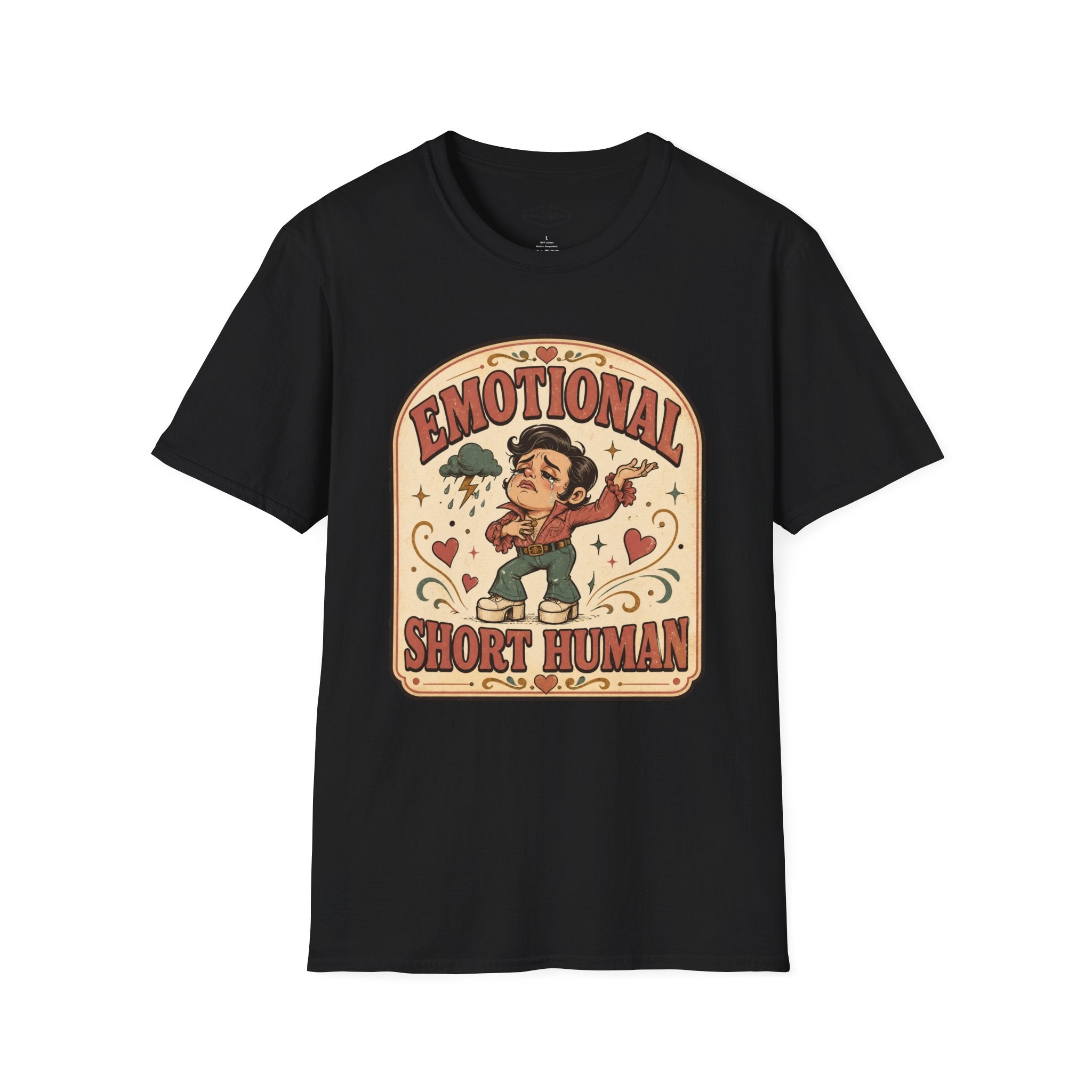Emotional Short Human T-Shirt Vintage Design