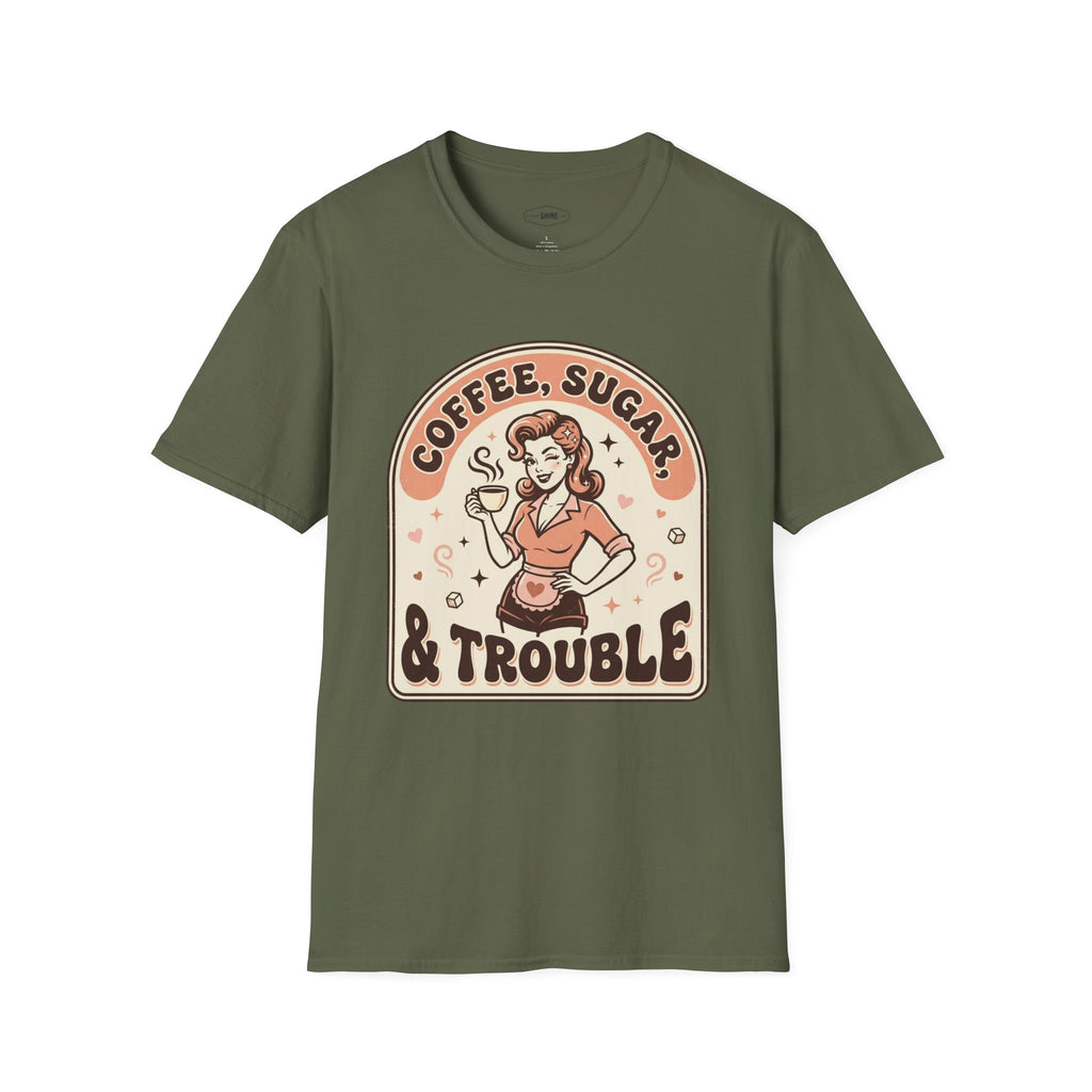 Coffee, Sugar & Trouble T-Shirt Vintage Design