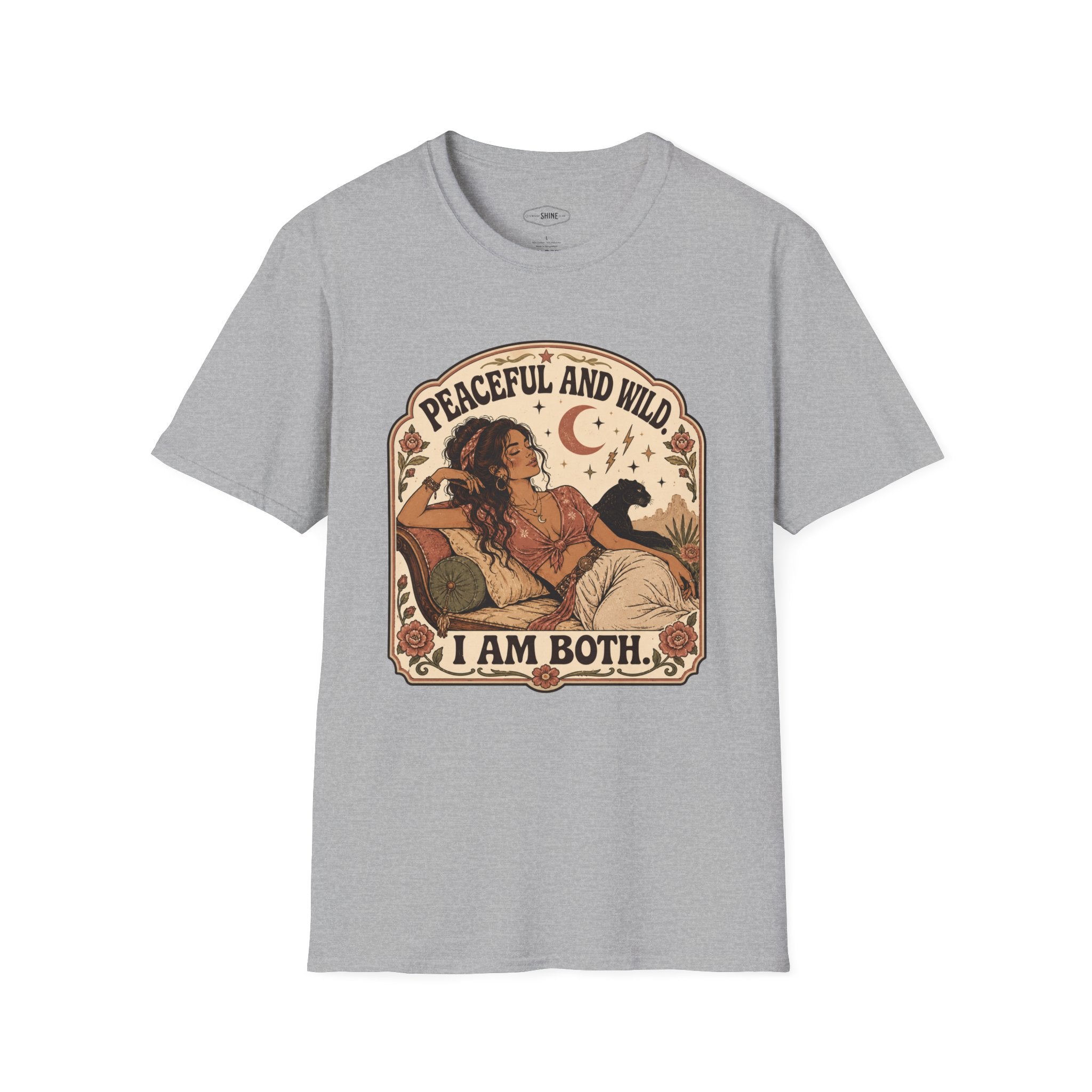 Peaceful and Wild I Am Both T-Shirt Vintage Design