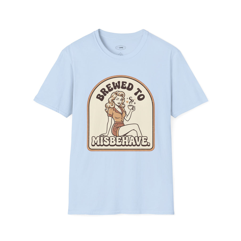 Brewed to Misbehave T-Shirt Vintage Design