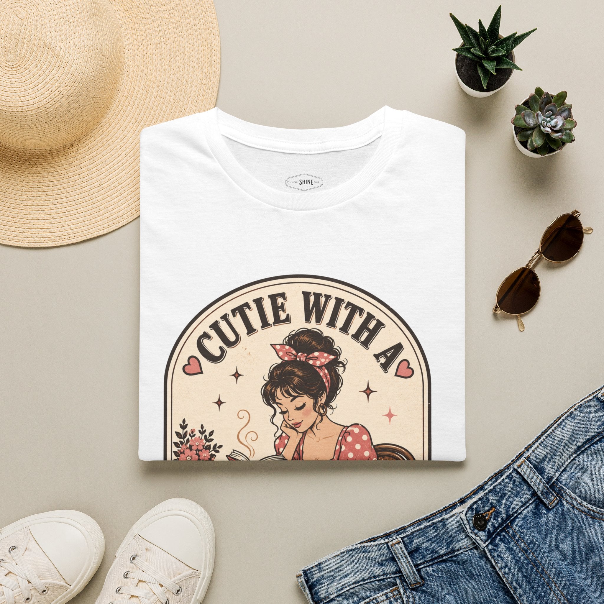 Cutie With a Coffee Habit T-Shirt Vintage Design