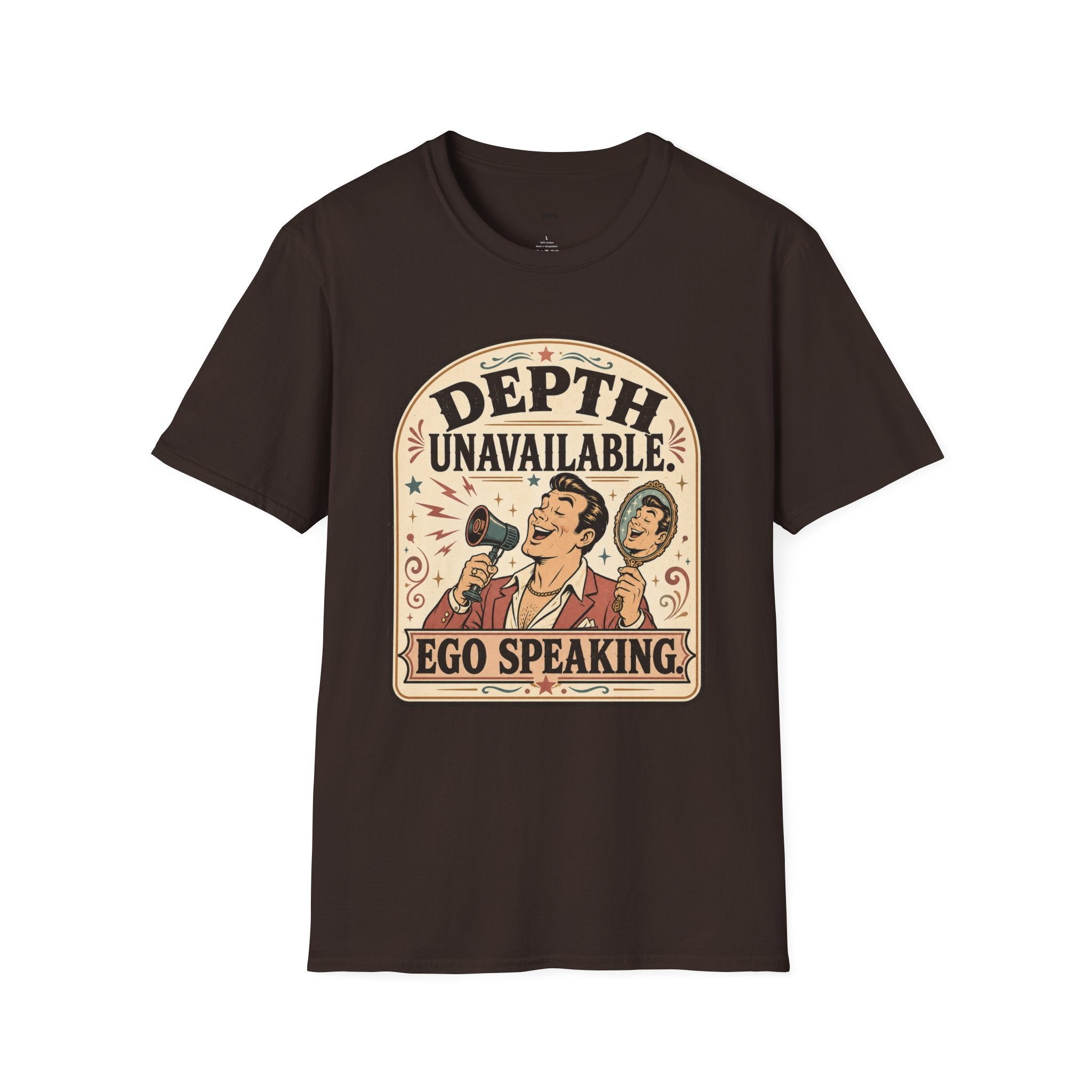 Depth Unavailable Ego Speaking T-Shirt Vintage Design