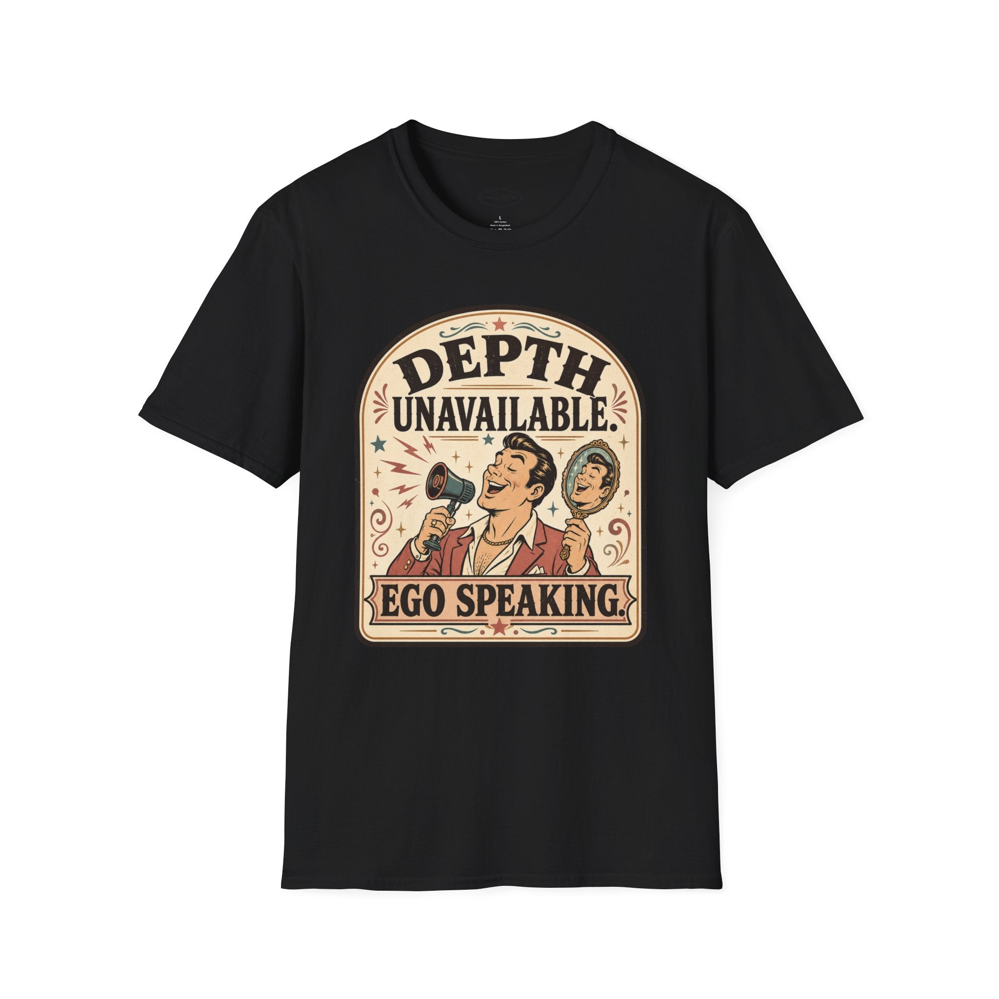 Depth Unavailable Ego Speaking T-Shirt Vintage Design