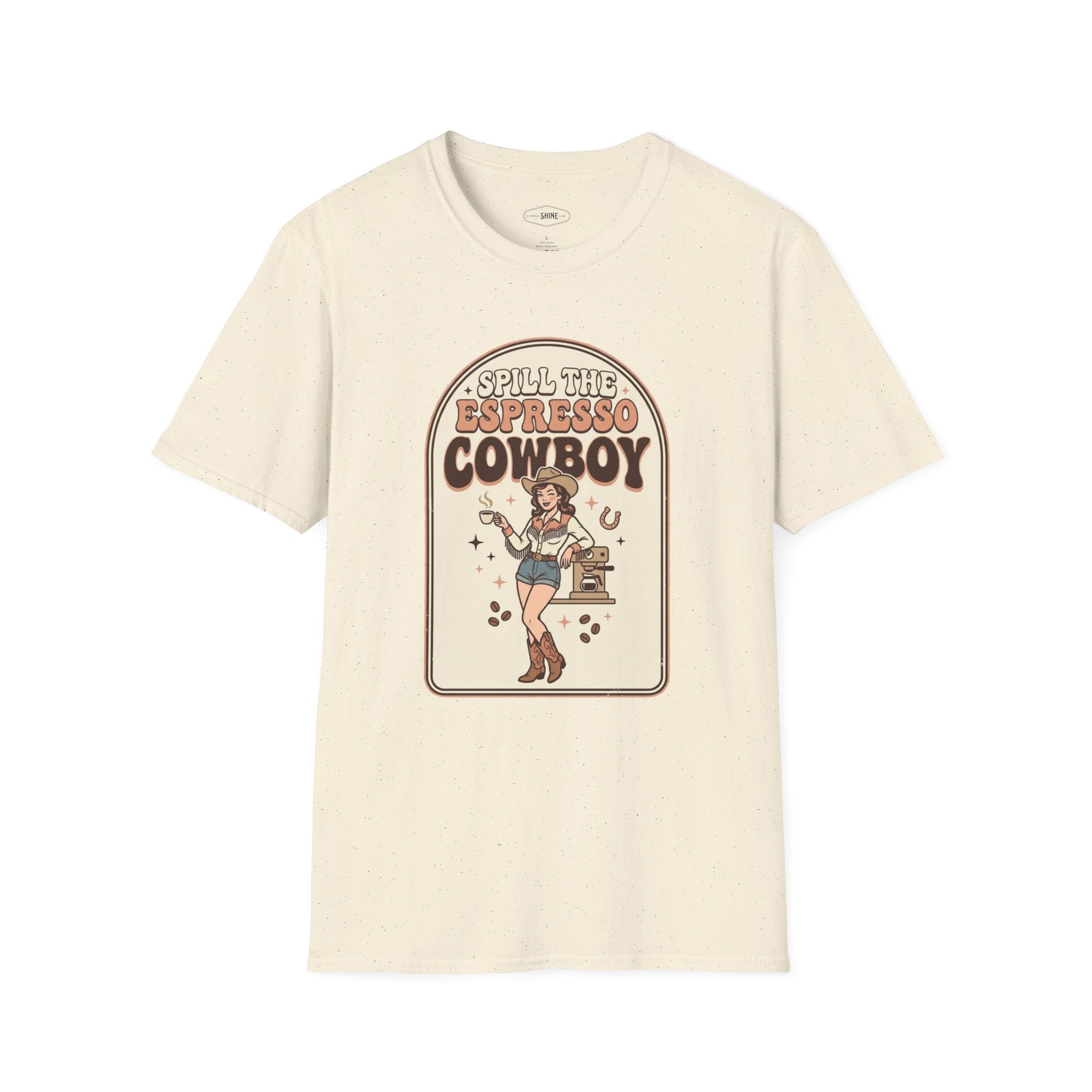 Spill the Espresso Cowboy T-Shirt Vintage Design