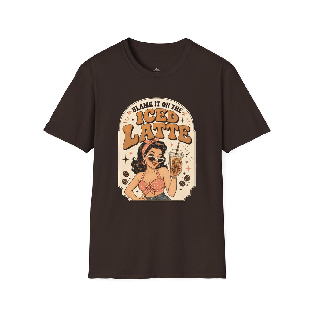 Blame It on the Iced Latte T-Shirt Vintage Design