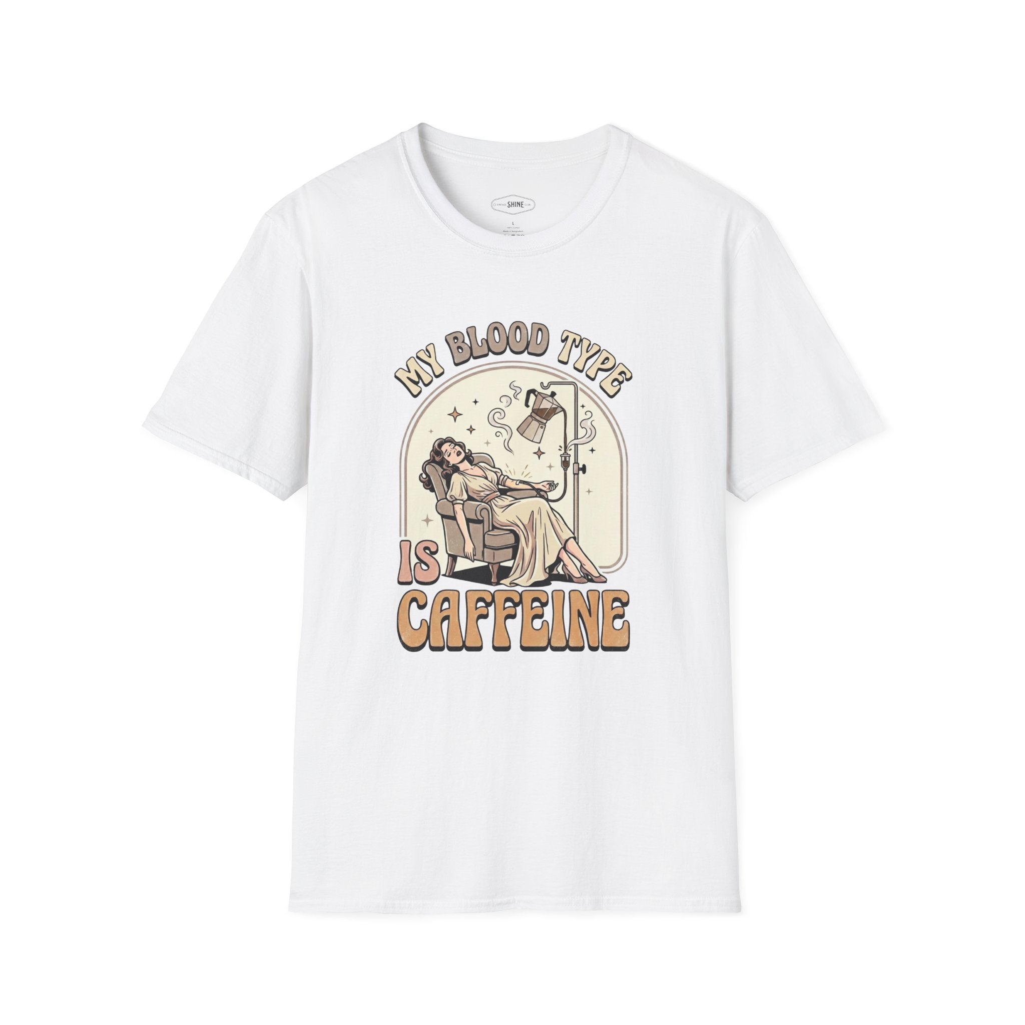 My Blood Type Is Caffeine T-Shirt Vintage Design