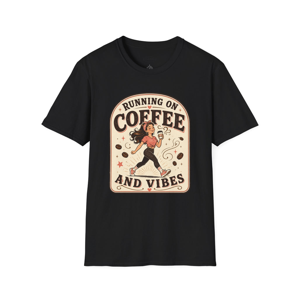 Running on Coffee and Vibes T-Shirt Vintage Design