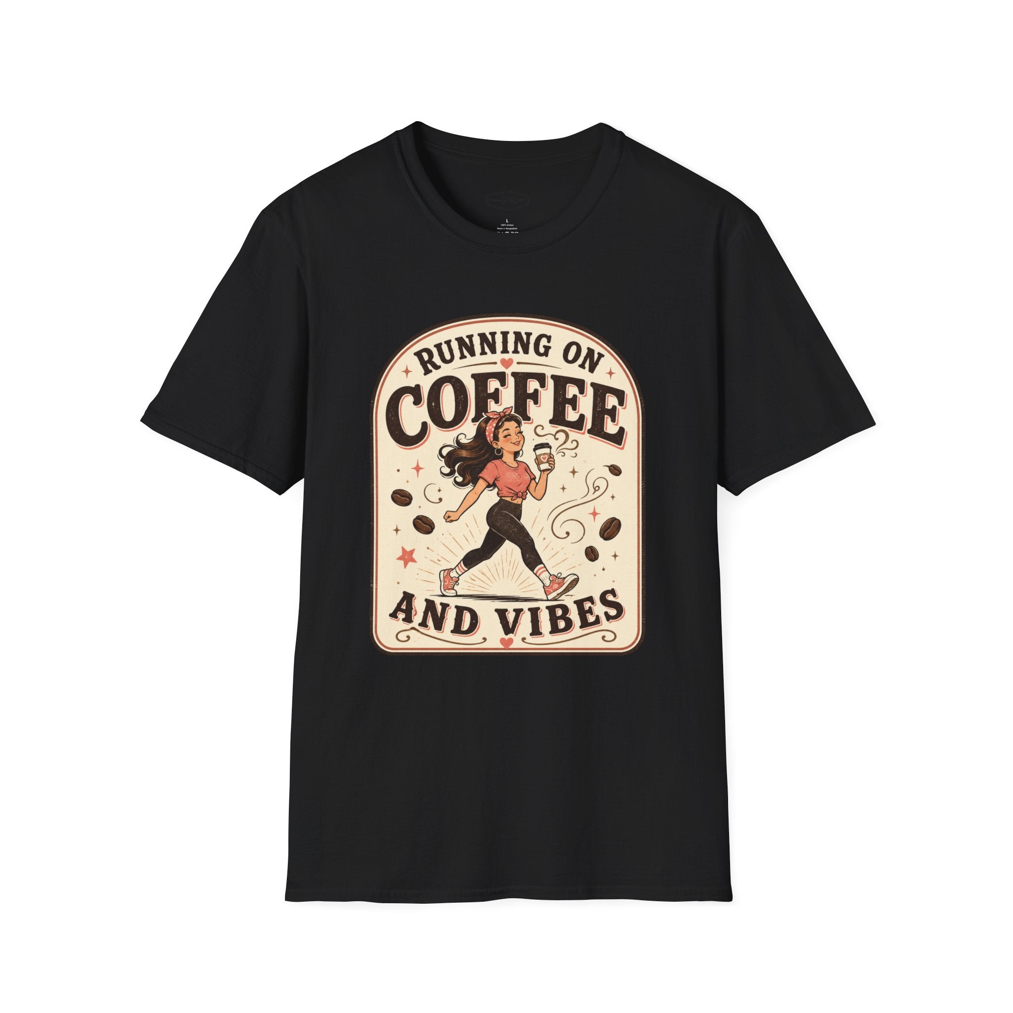 Running on Coffee and Vibes T-Shirt Vintage Design