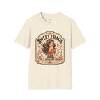 Sweet Chaos in a Woman's Form T-Shirt Vintage Design