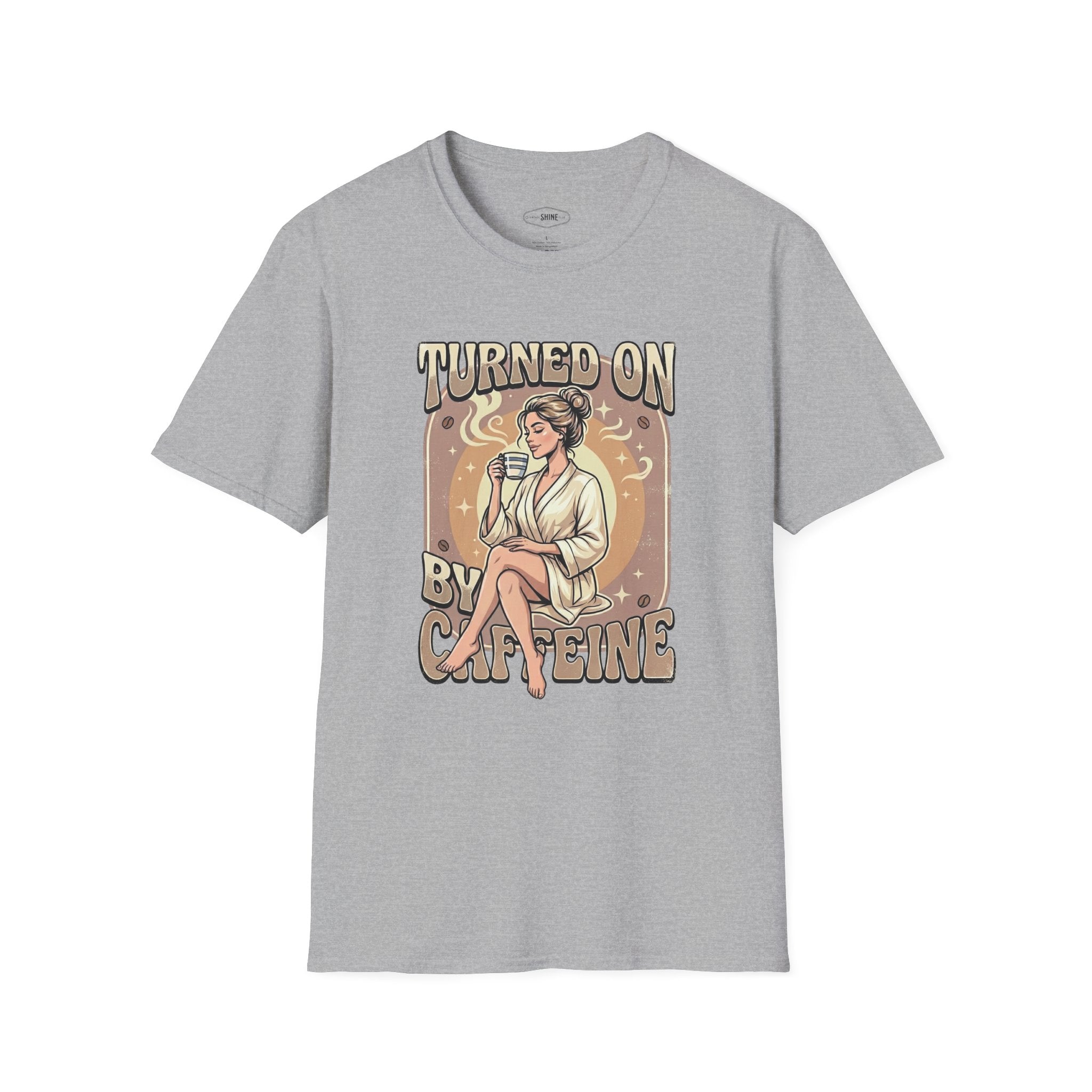 Turned On By Caffeine T-Shirt Vintage Design