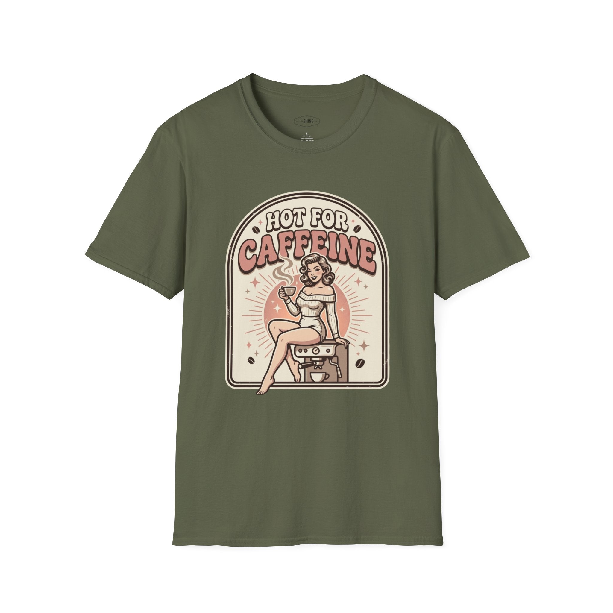 Hot For Caffeine T-Shirt Vintage Design