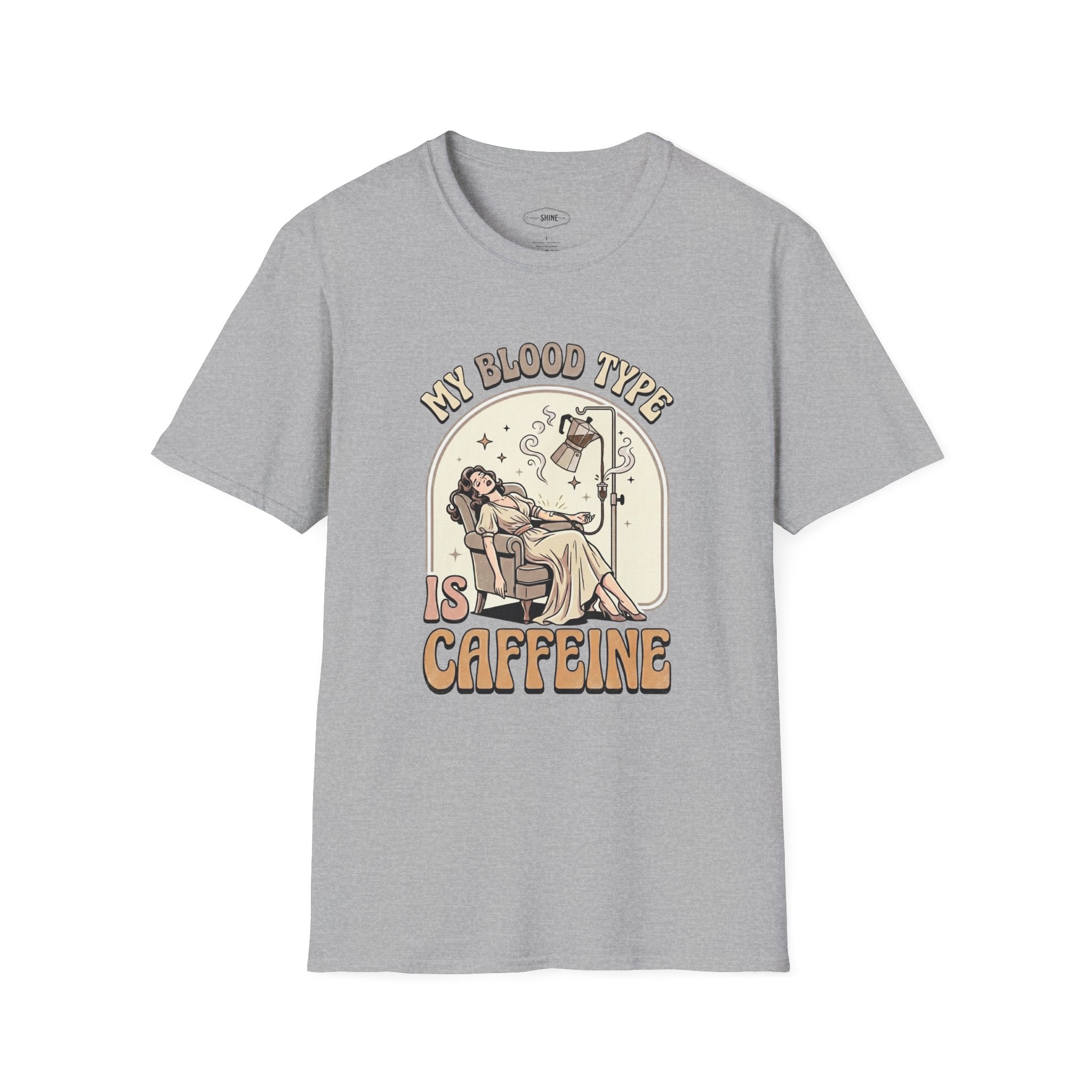 My Blood Type Is Caffeine T-Shirt Vintage Design