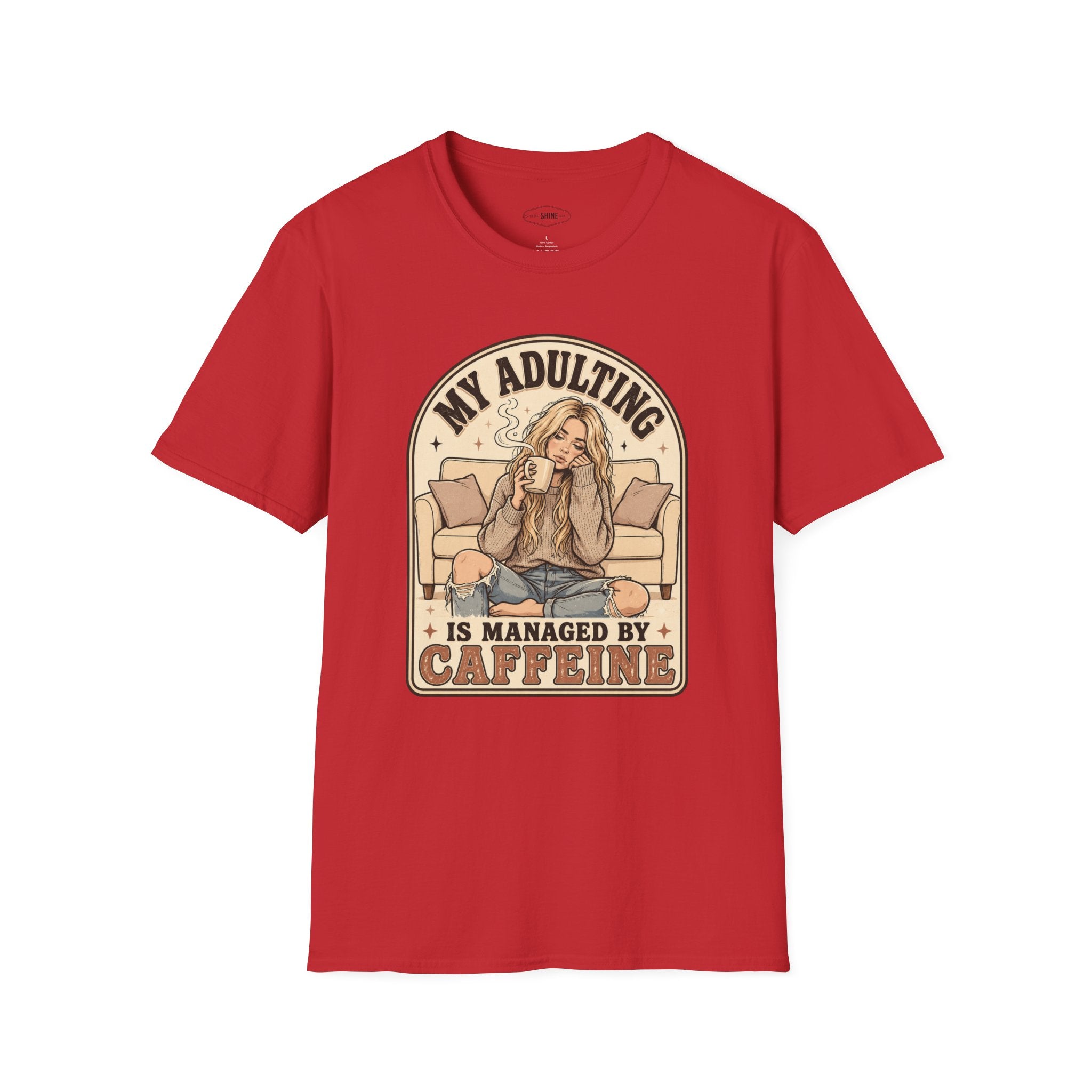 My Adulting Is Managed by Caffeine T-Shirt Vintage Design