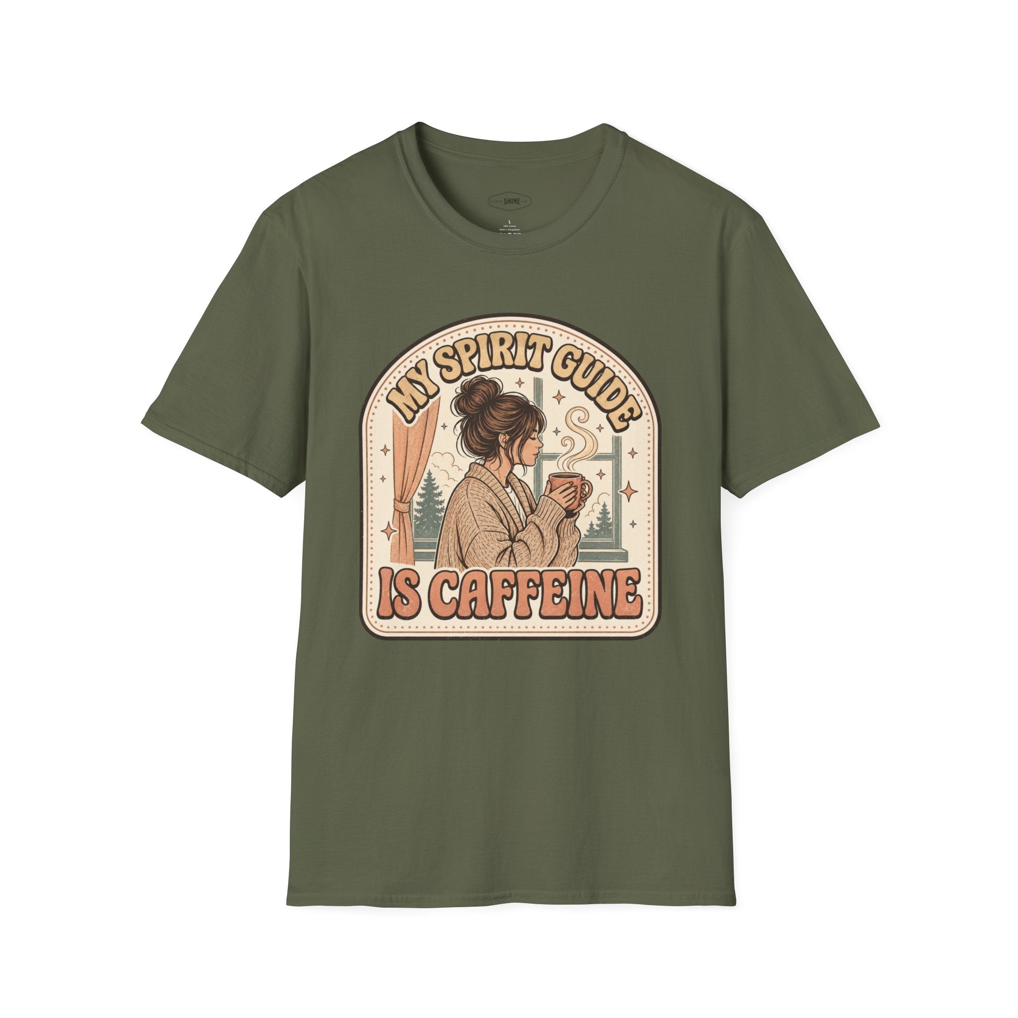 My Spirit Guide Is Caffeine T-Shirt Vintage Design