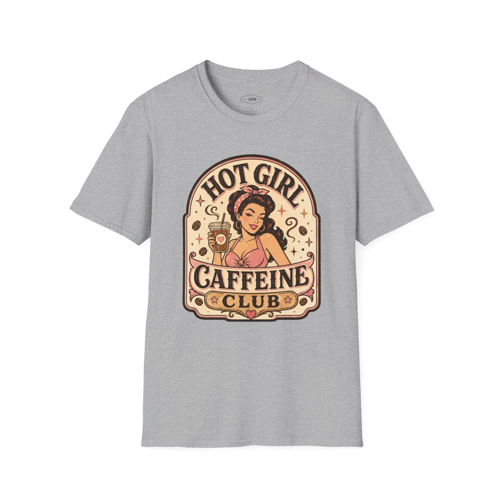 Hot Girl Caffeine Club T-Shirt Vintage Design