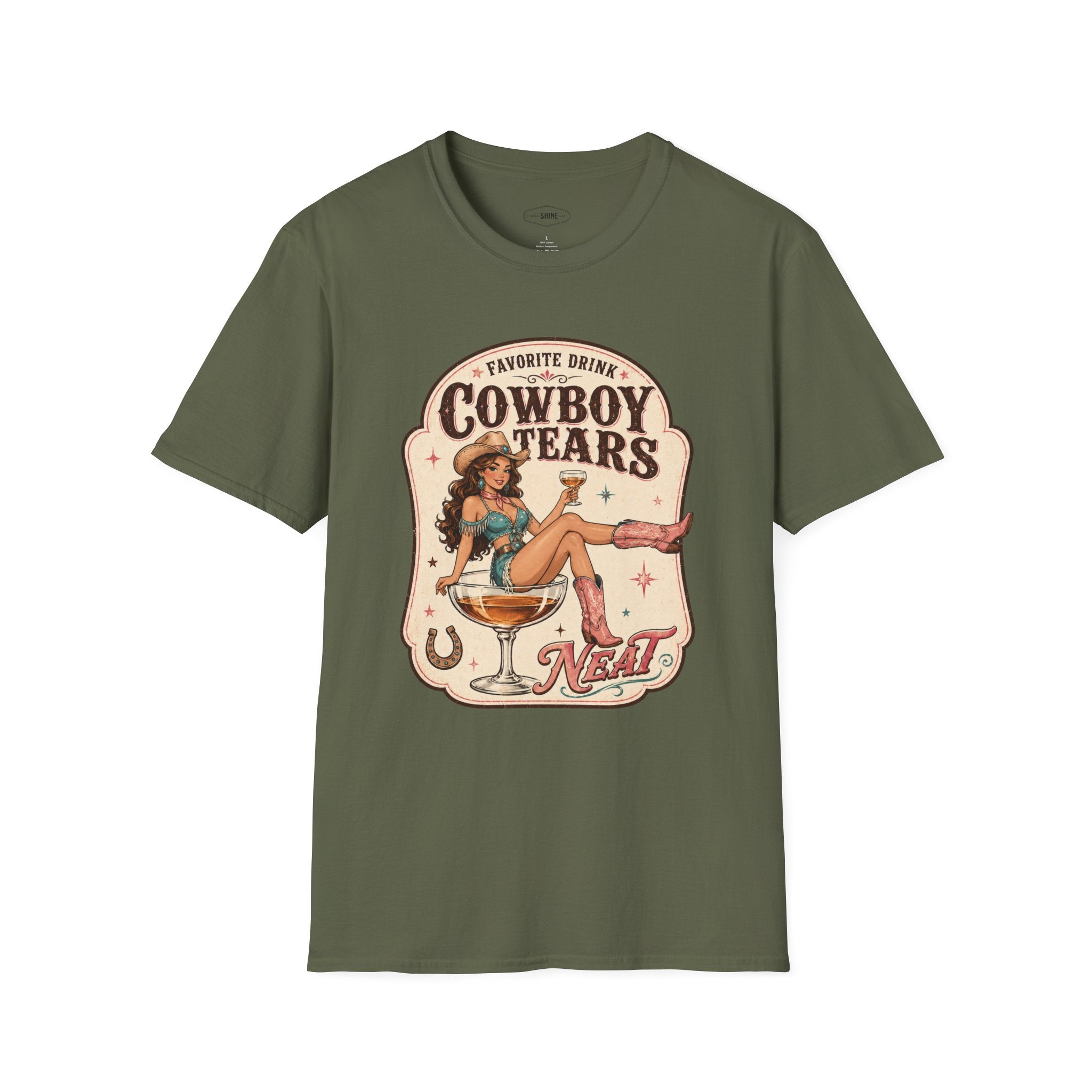 Favorite Drink Cowboy Tears Neat T-Shirt Vintage Design