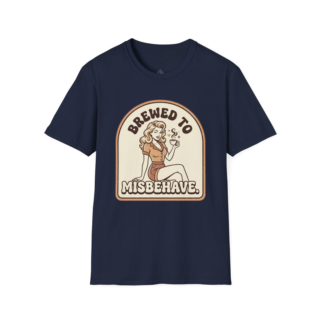 Brewed to Misbehave T-Shirt Vintage Design