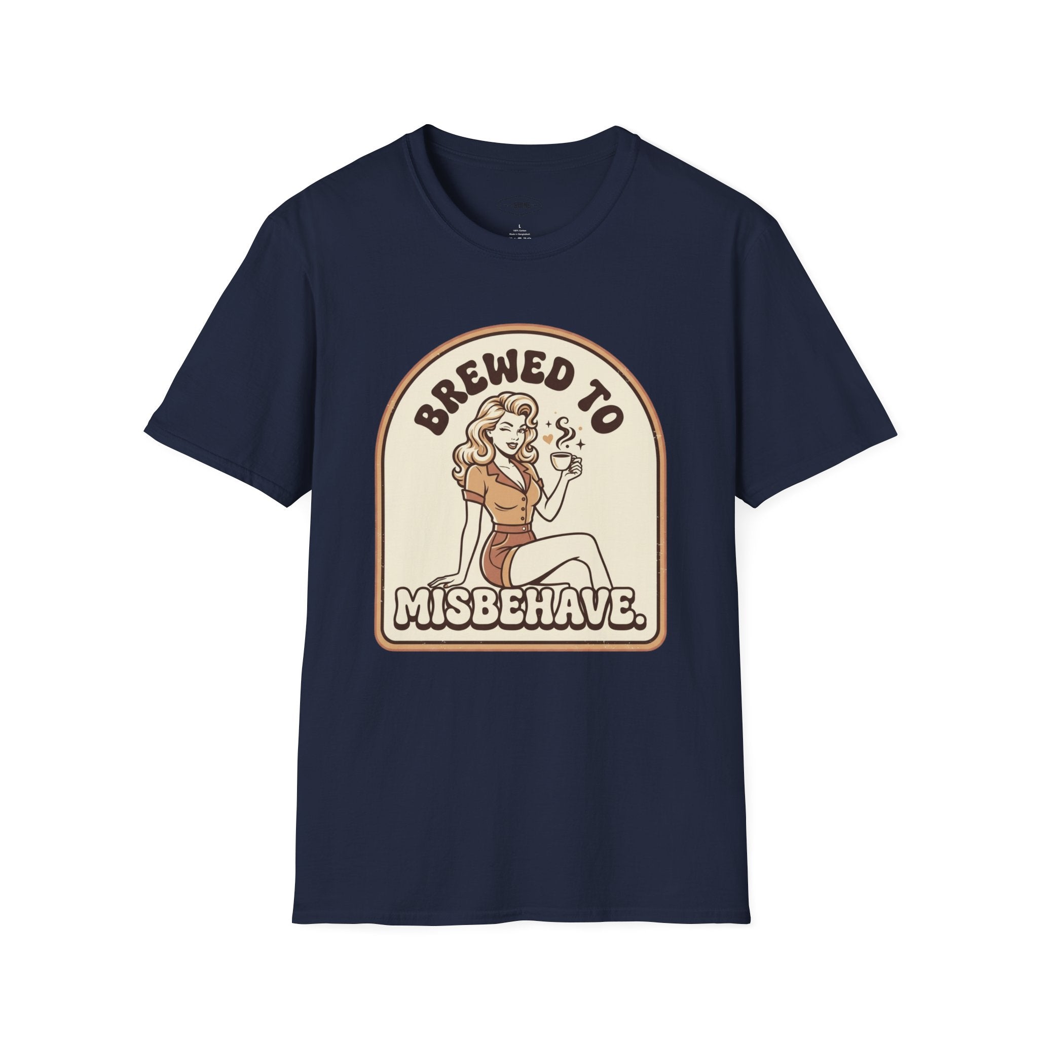 Brewed to Misbehave T-Shirt Vintage Design
