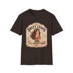 Sweet Chaos in a Woman's Form T-Shirt Vintage Design