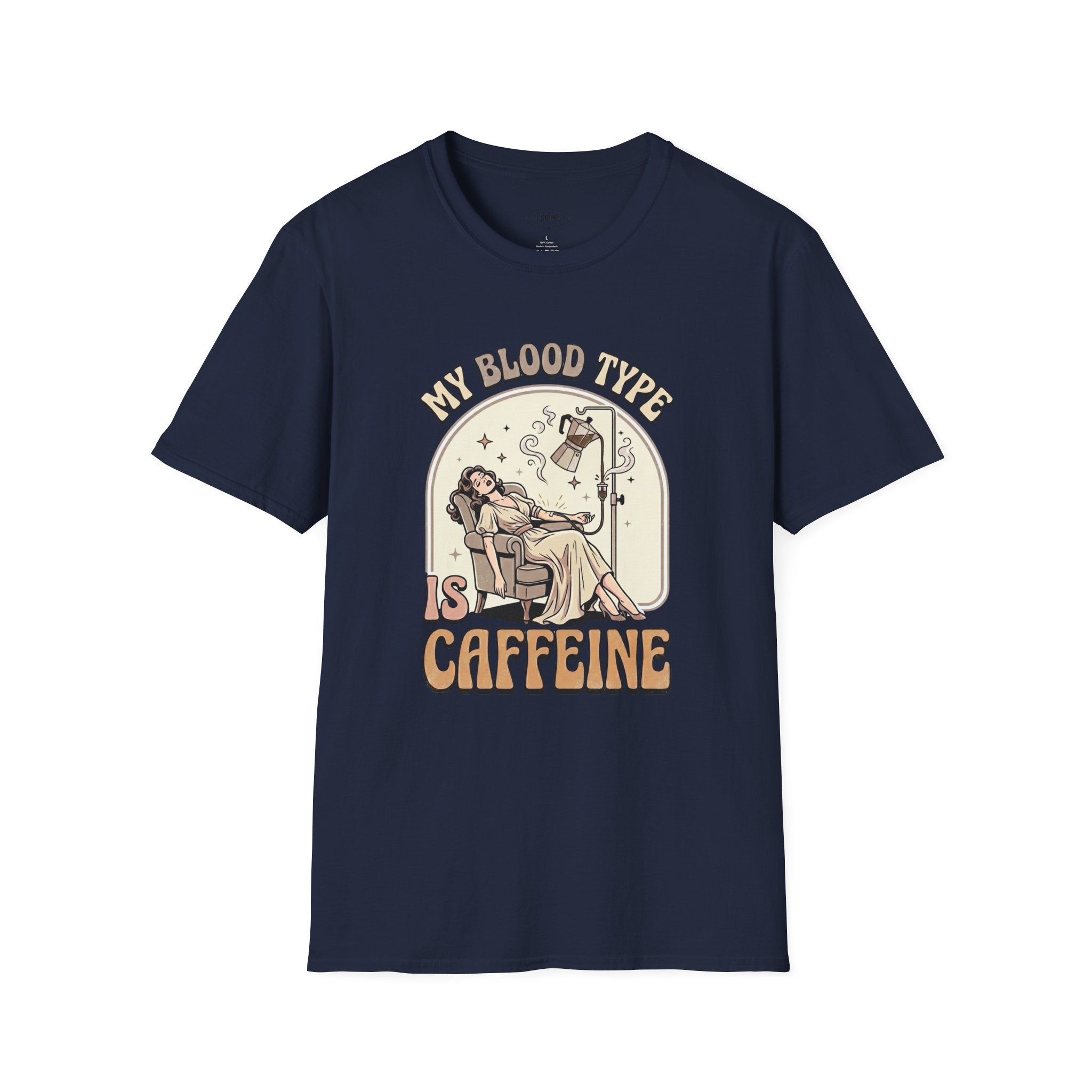 My Blood Type Is Caffeine T-Shirt Vintage Design