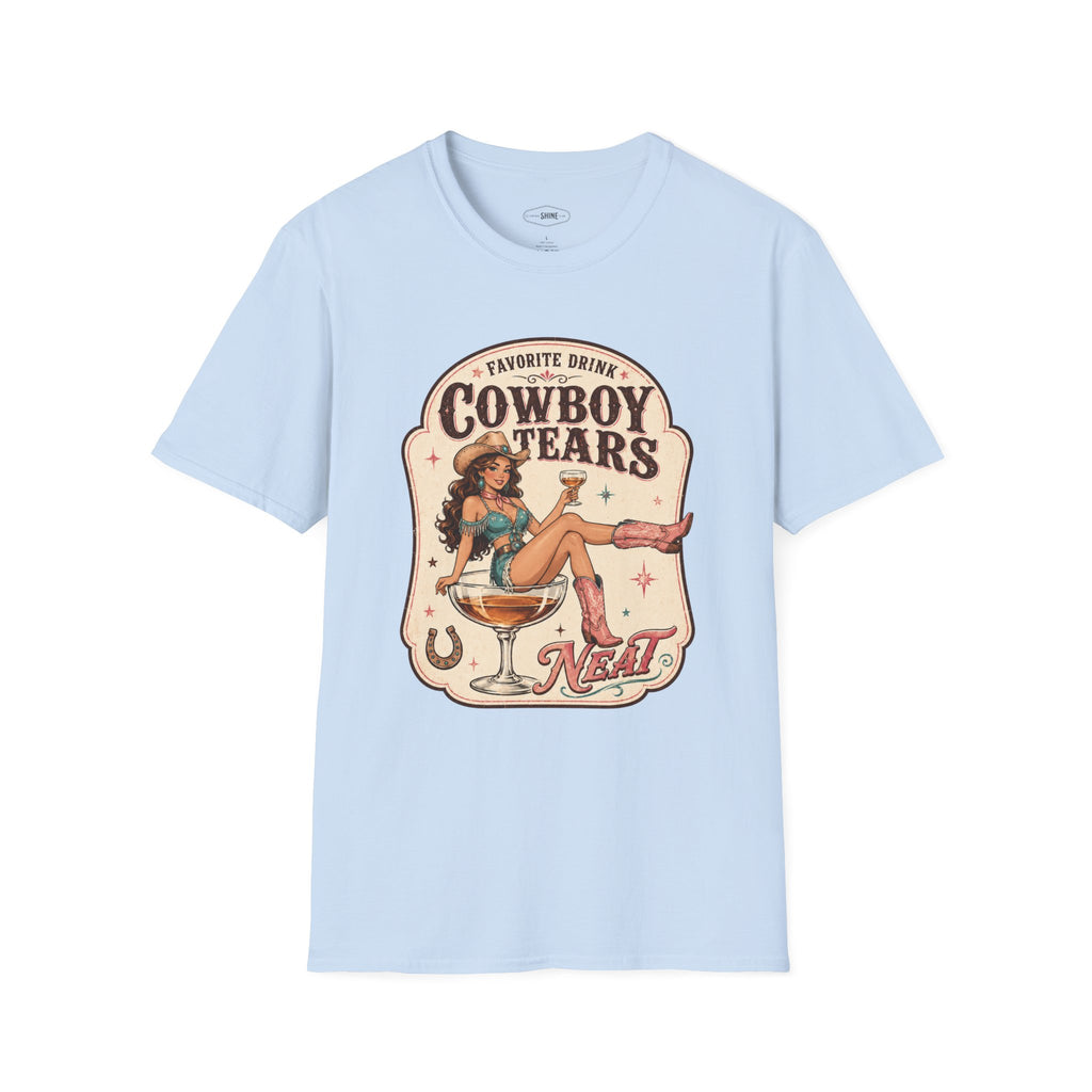 Favorite Drink Cowboy Tears Neat T-Shirt Vintage Design