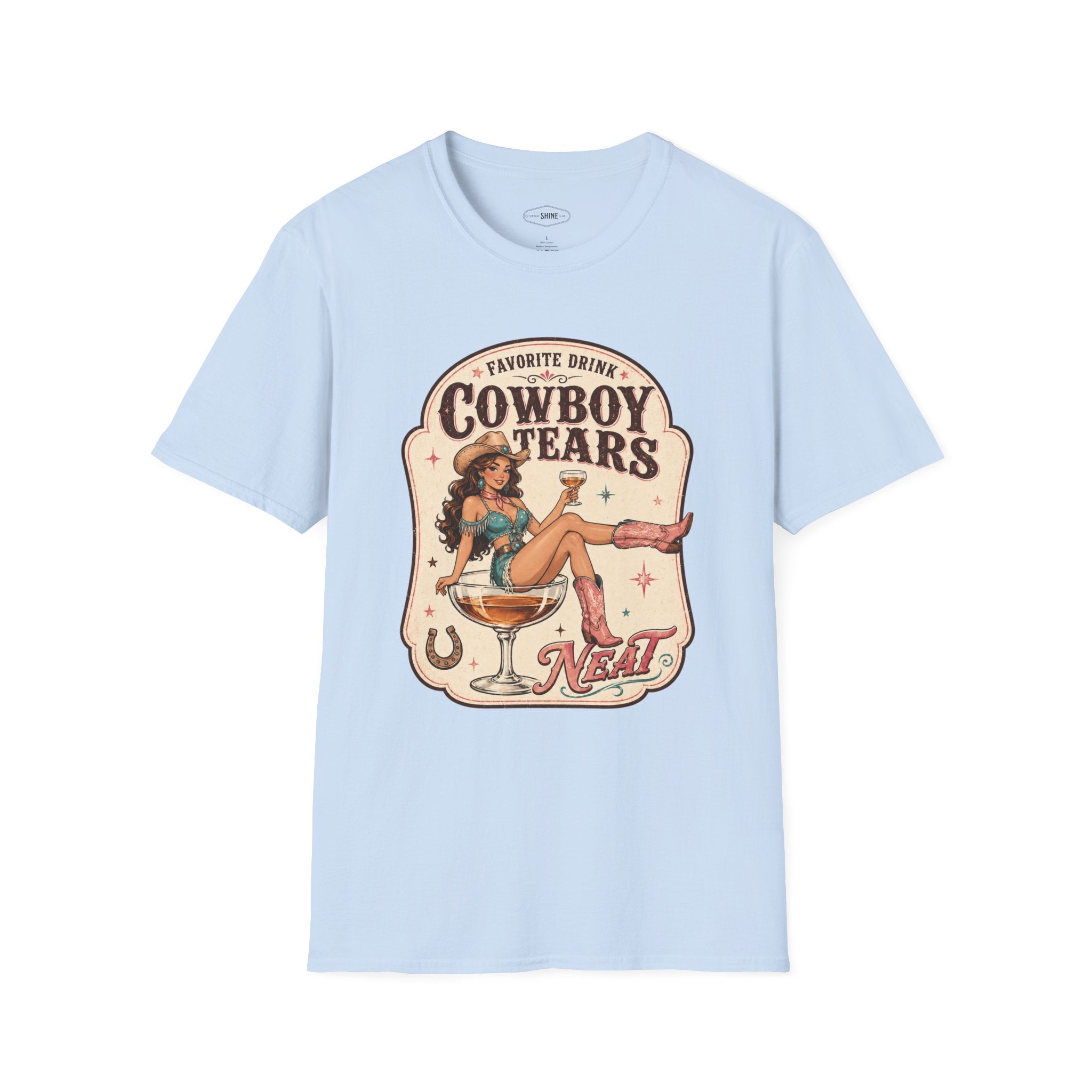 Favorite Drink Cowboy Tears Neat T-Shirt Vintage Design