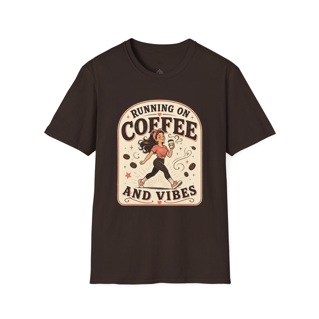 Running on Coffee and Vibes T-Shirt Vintage Design