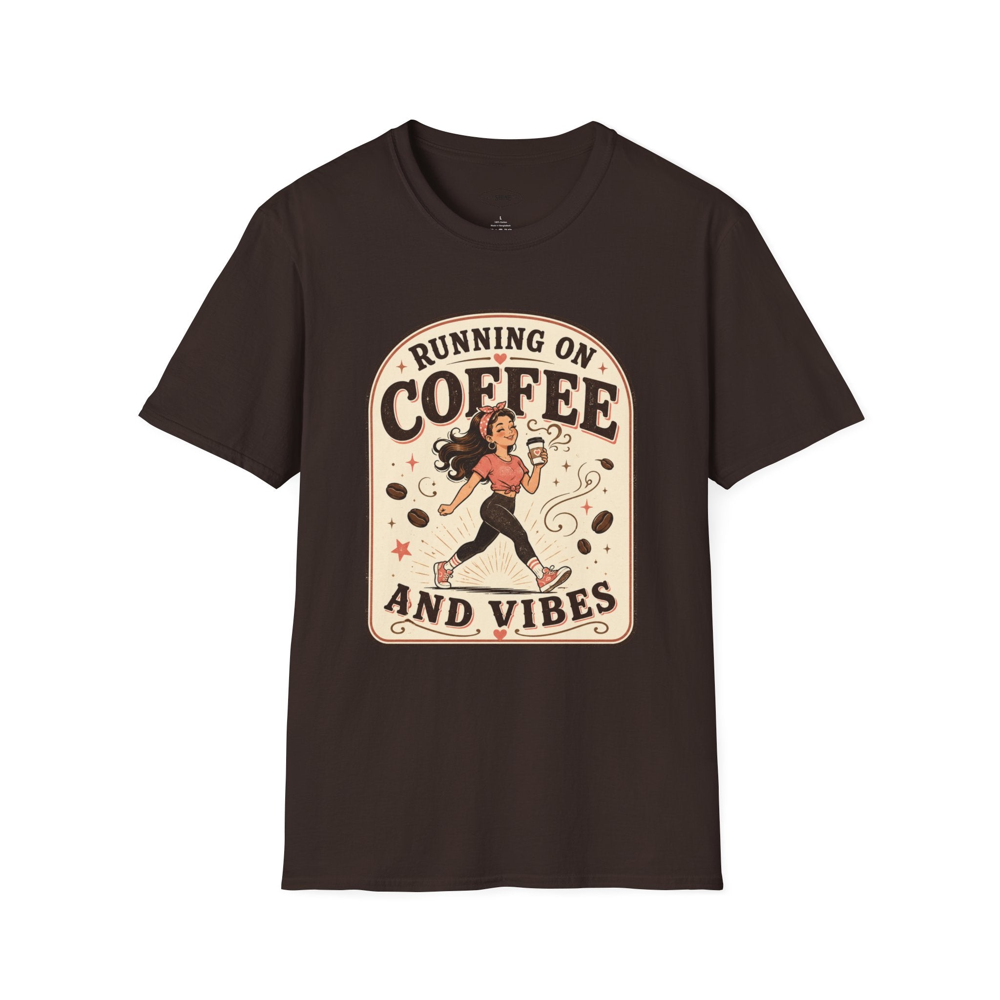 Running on Coffee and Vibes T-Shirt Vintage Design
