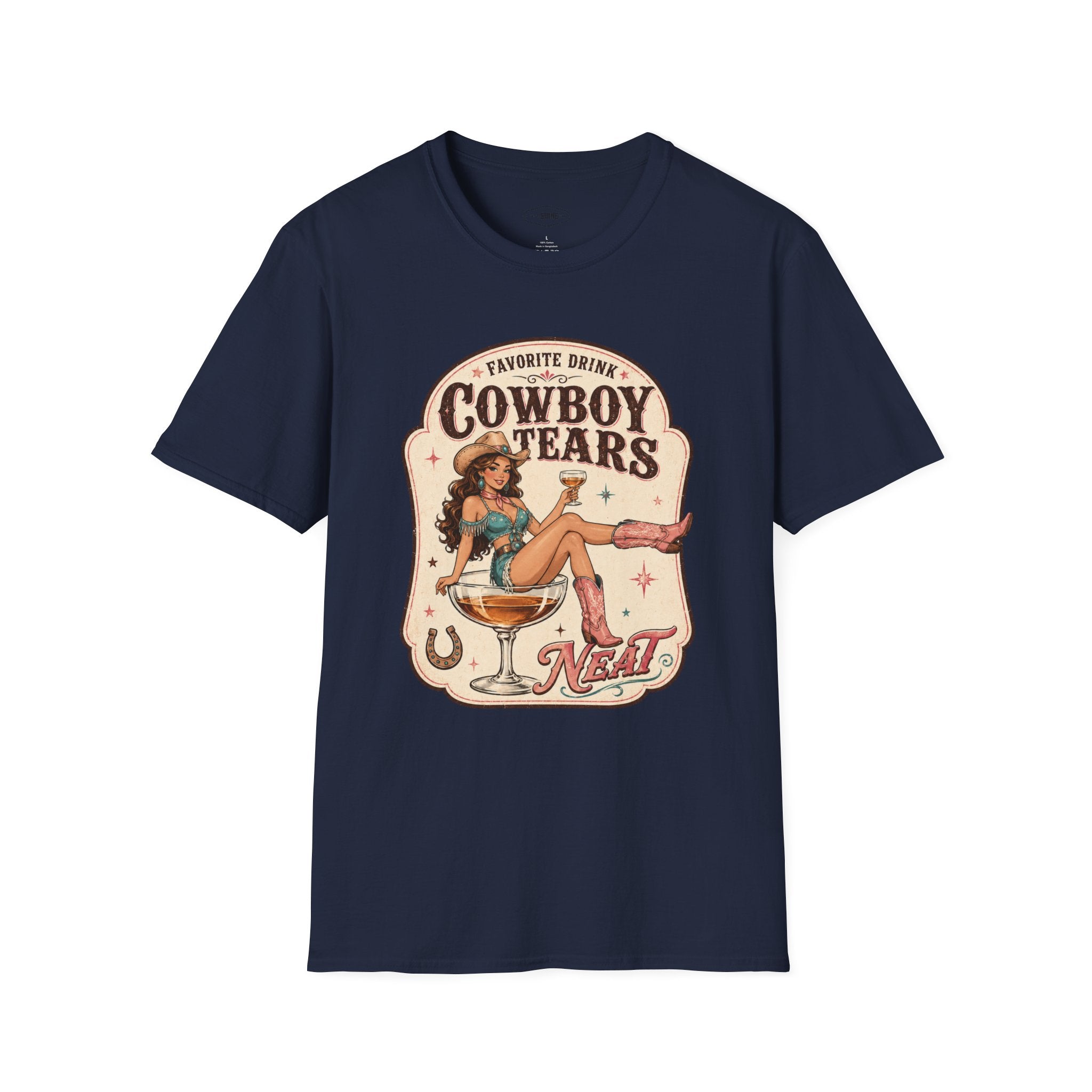 Favorite Drink Cowboy Tears Neat T-Shirt Vintage Design
