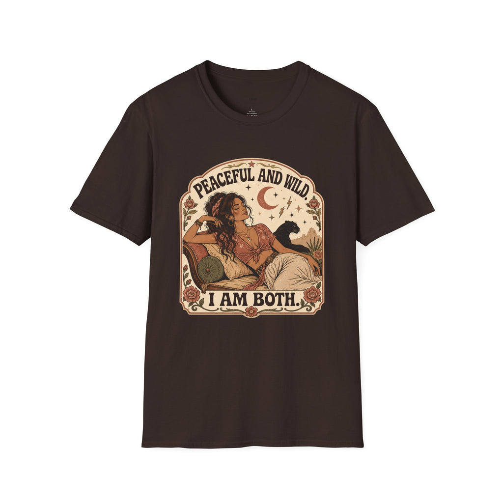 Peaceful and Wild I Am Both T-Shirt Vintage Design