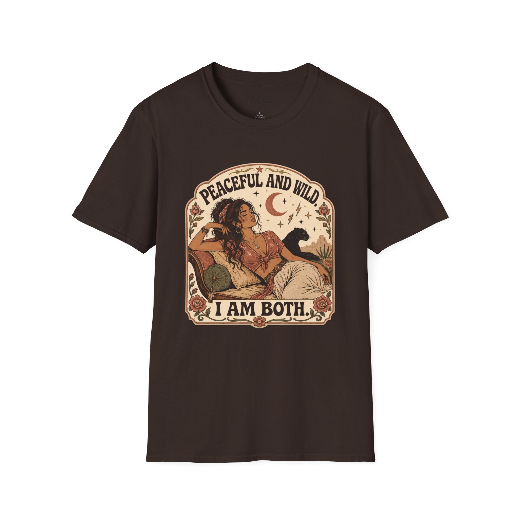 Peaceful and Wild I Am Both T-Shirt Vintage Design