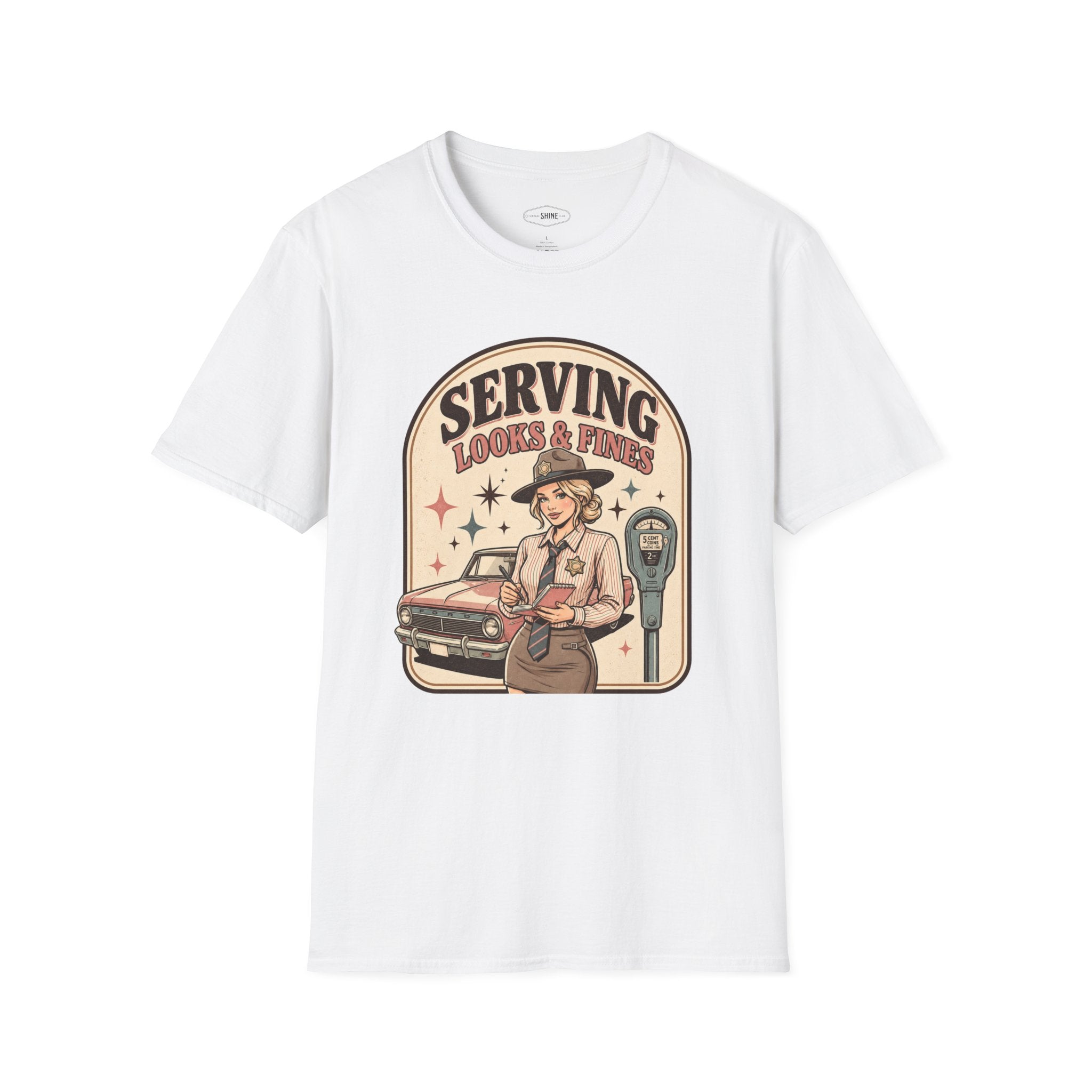 Serving Looks & Fines T-Shirt Vintage Design